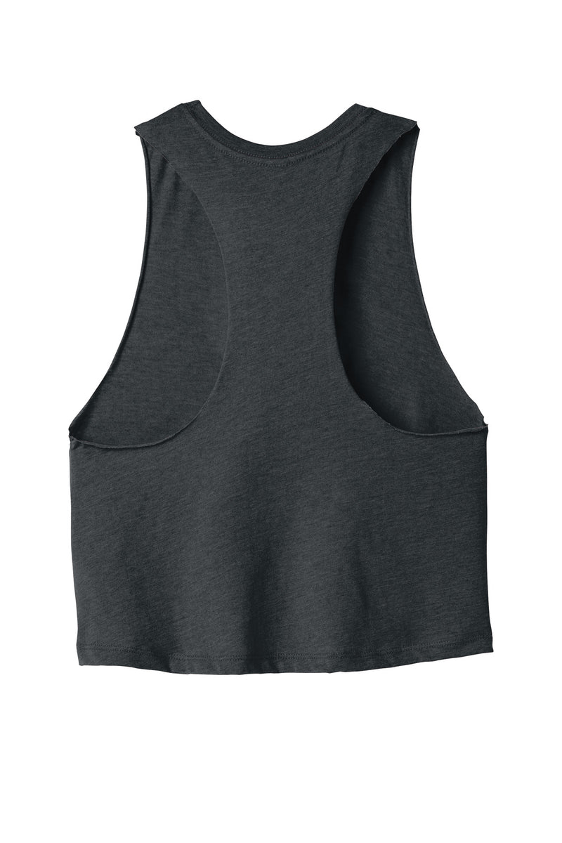 BELLA+CANVAS  Women's Racerback Cropped Tank - Dark Grey Heather