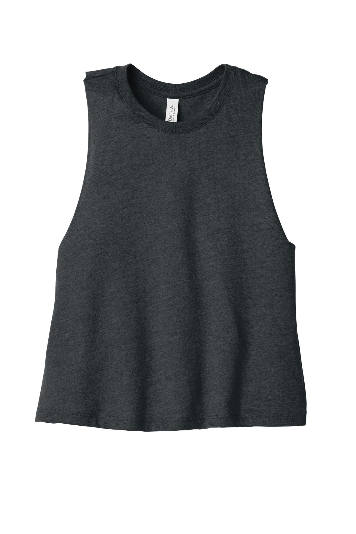 BELLA+CANVAS  Women's Racerback Cropped Tank - Dark Grey Heather