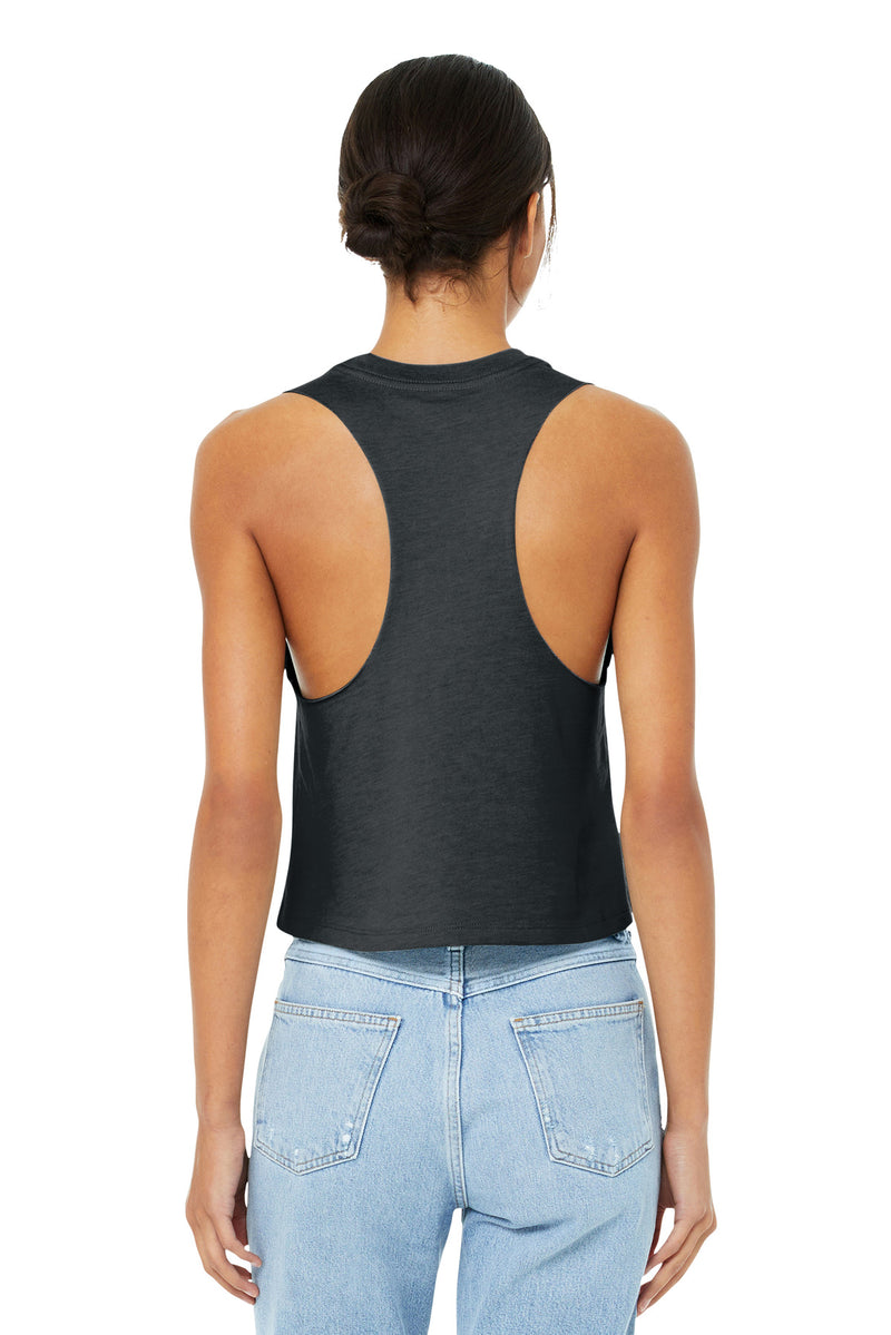 BELLA+CANVAS  Women's Racerback Cropped Tank - Dark Grey Heather