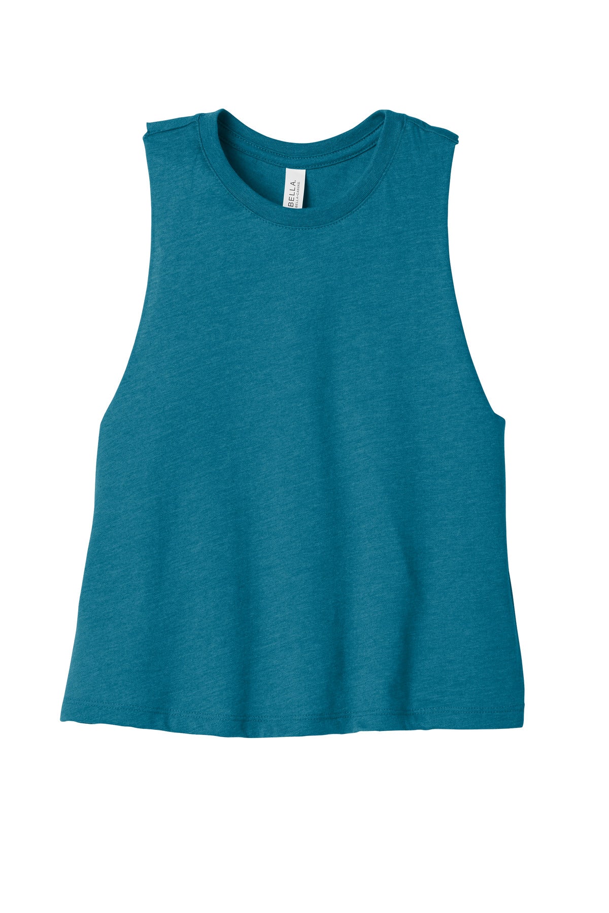 BELLA+CANVAS  Women's Racerback Cropped Tank - Heather Deep Teal