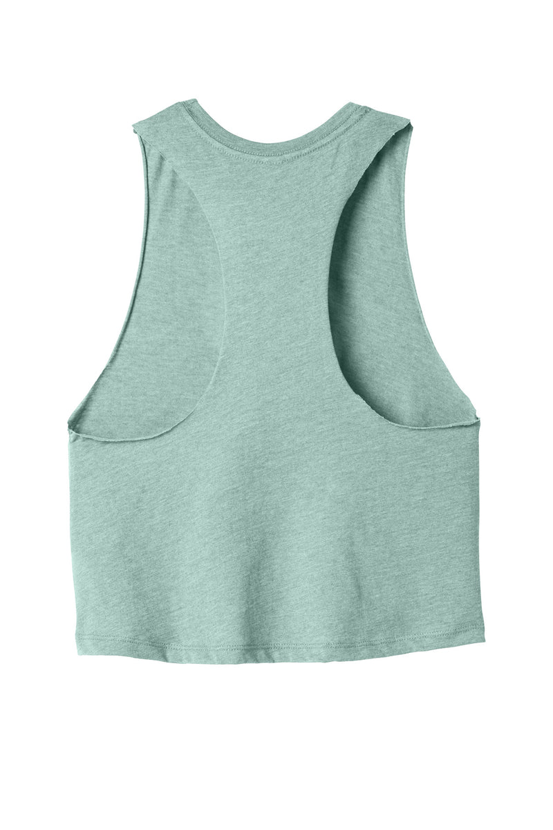 BELLA+CANVAS  Women's Racerback Cropped Tank - Heather Dusty Blue