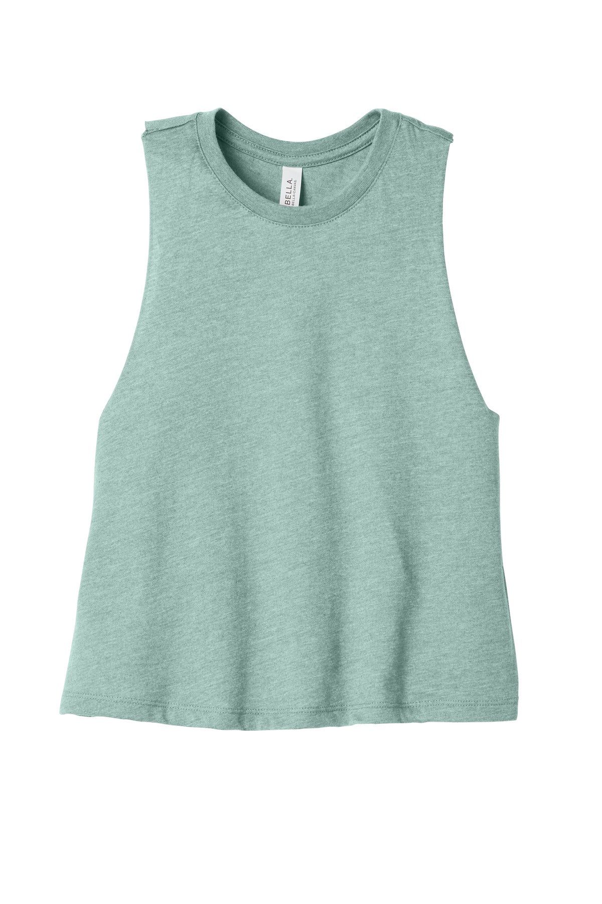 BELLA+CANVAS  Women's Racerback Cropped Tank - Heather Dusty Blue
