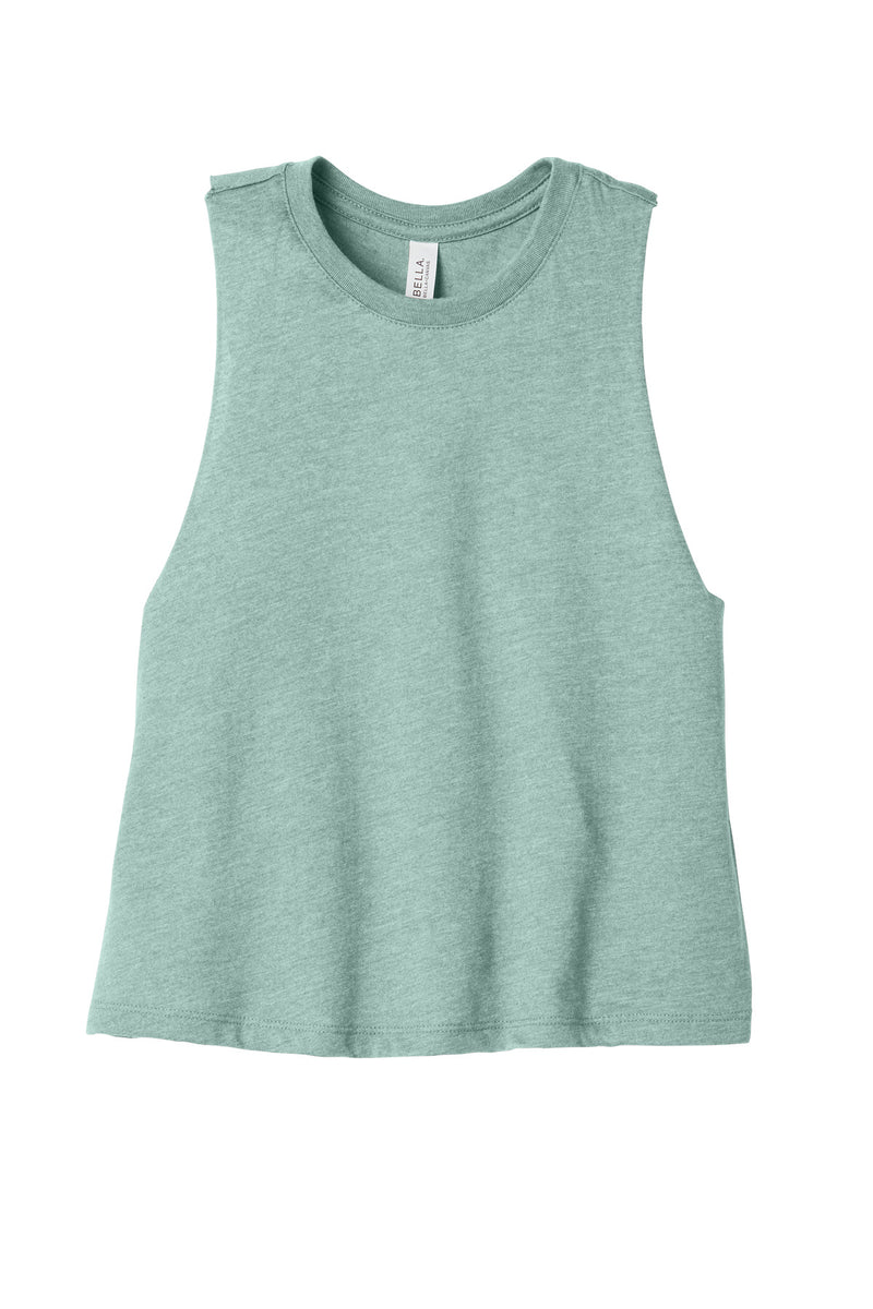 BELLA+CANVAS  Women's Racerback Cropped Tank - Heather Dusty Blue