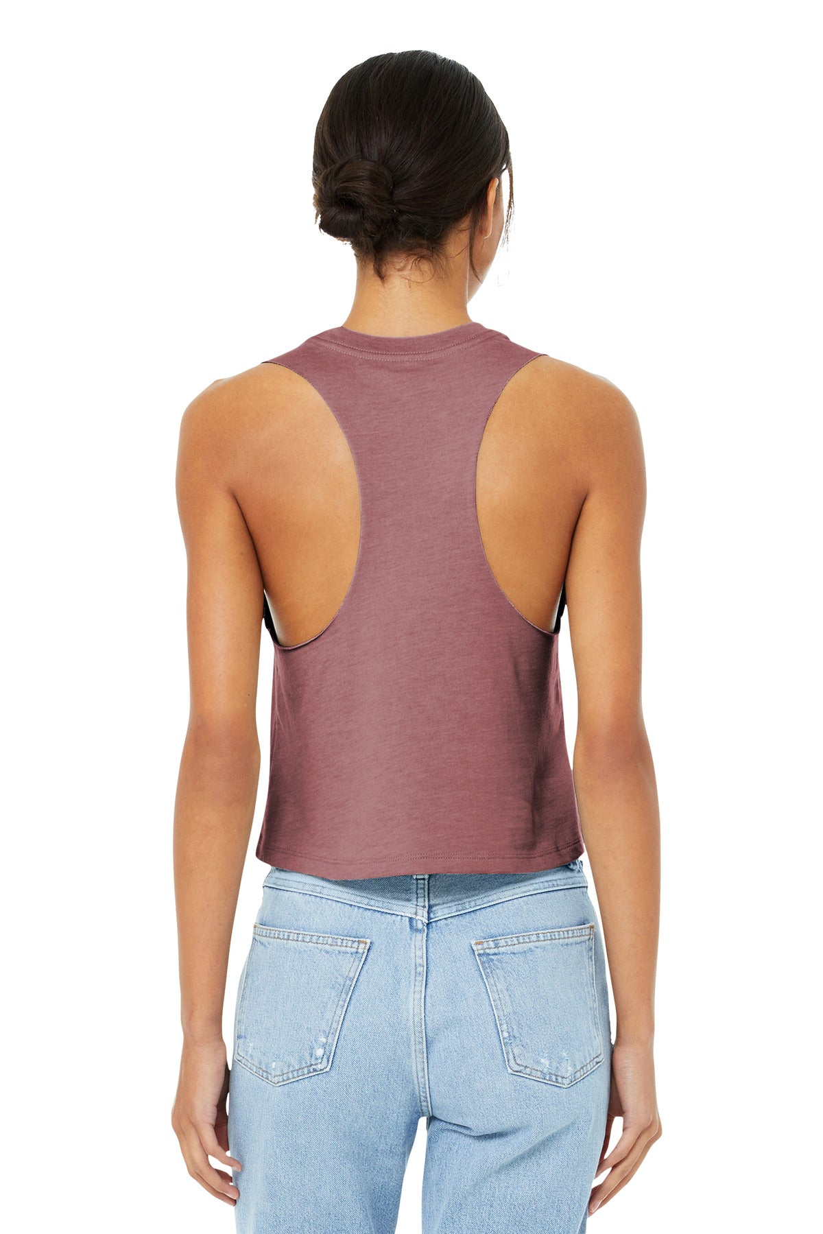 BELLA+CANVAS  Women's Racerback Cropped Tank - Heather Mauve