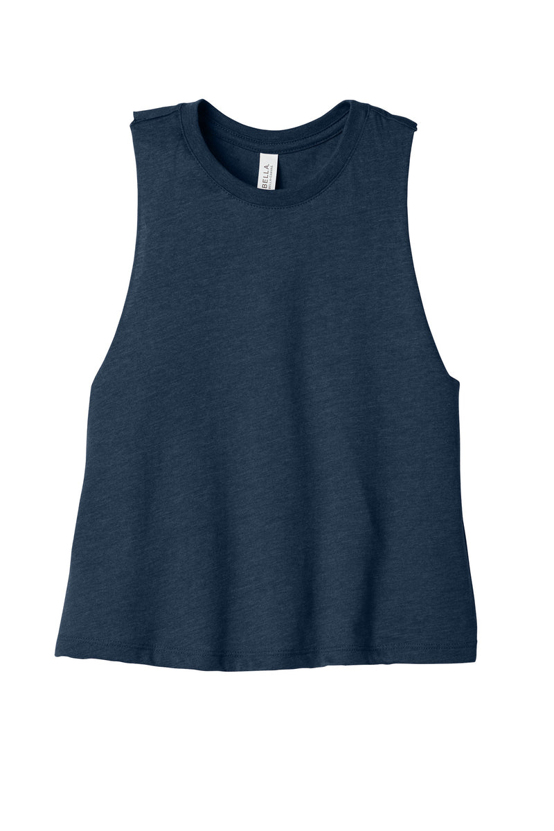 BELLA+CANVAS  Women's Racerback Cropped Tank - Heather Navy