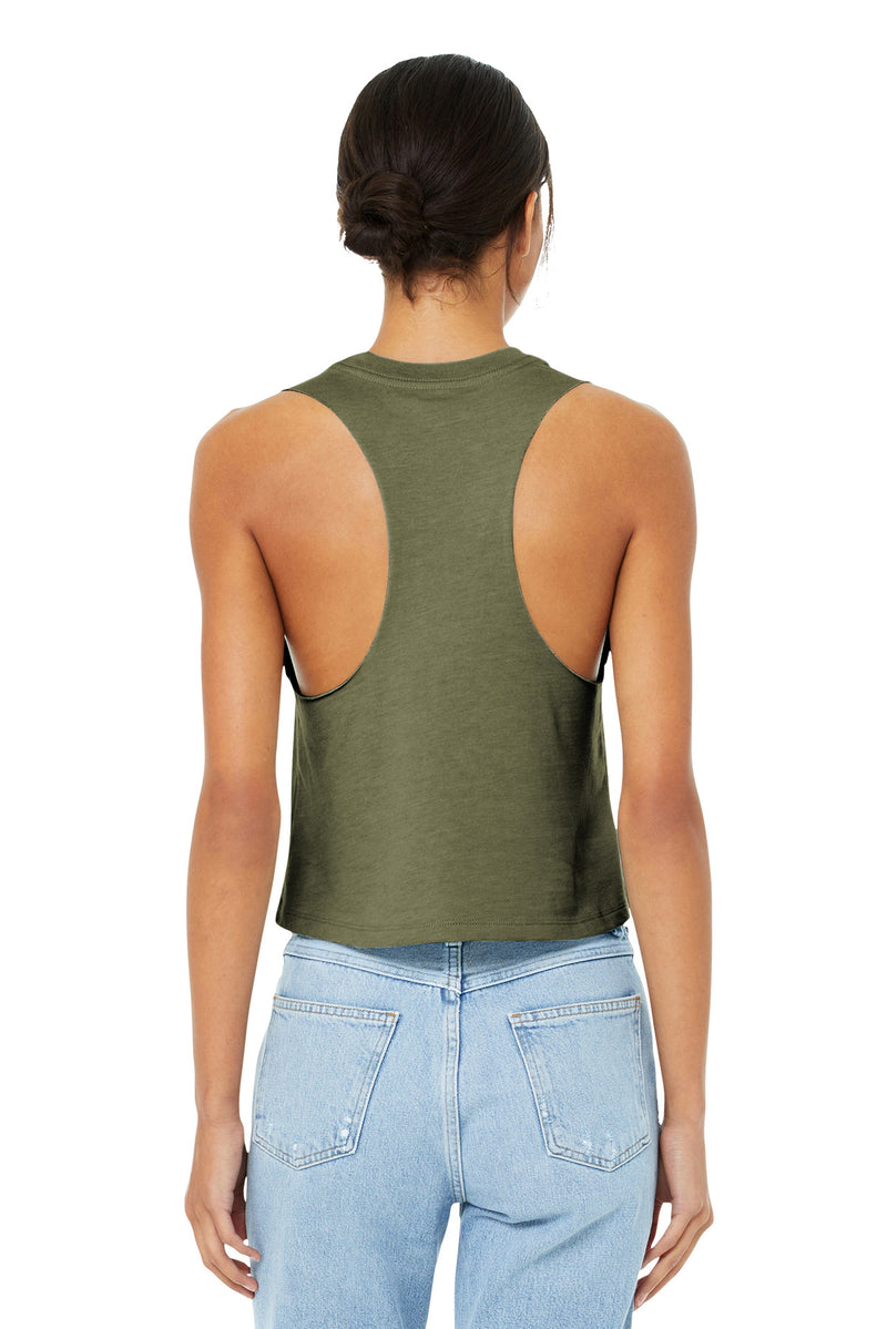 BELLA+CANVAS  Women's Racerback Cropped Tank - Heather Olive