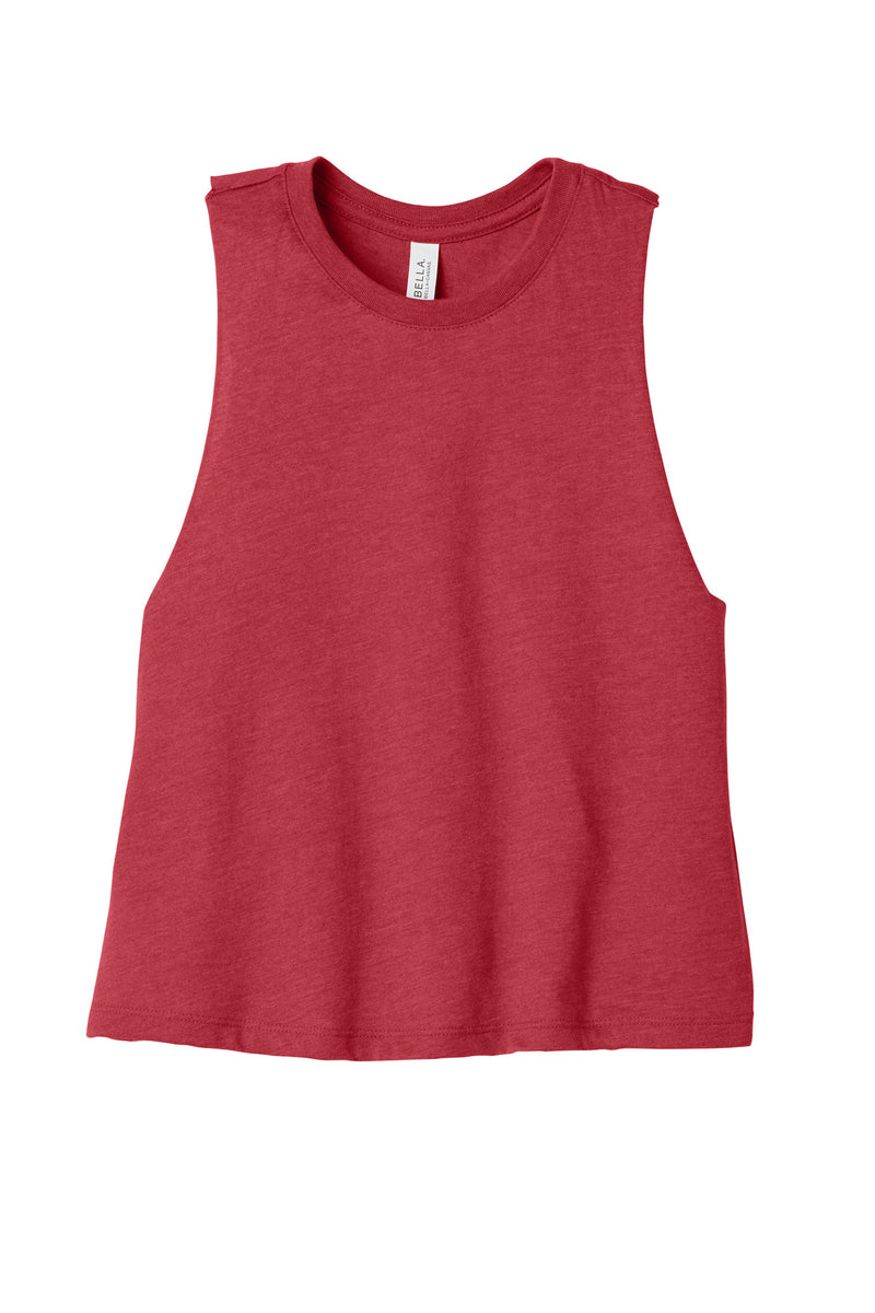 BELLA+CANVAS  Women's Racerback Cropped Tank - Heather Red
