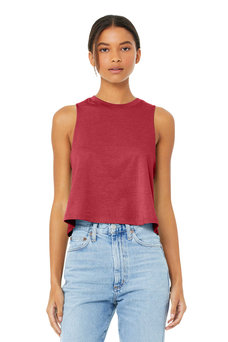 BELLA+CANVAS  Women's Racerback Cropped Tank - Heather Red