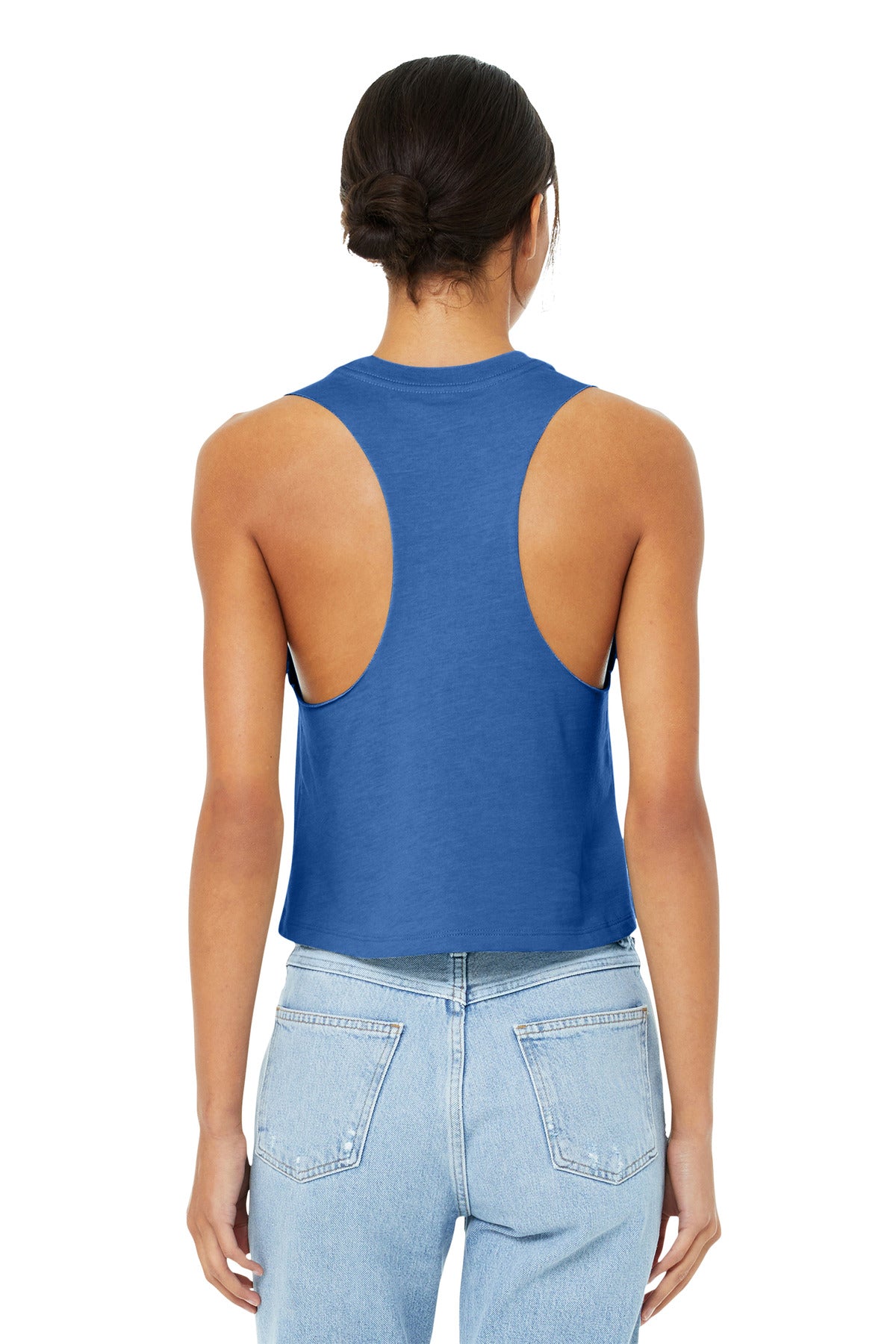 BELLA+CANVAS  Women's Racerback Cropped Tank - Heather True Royal