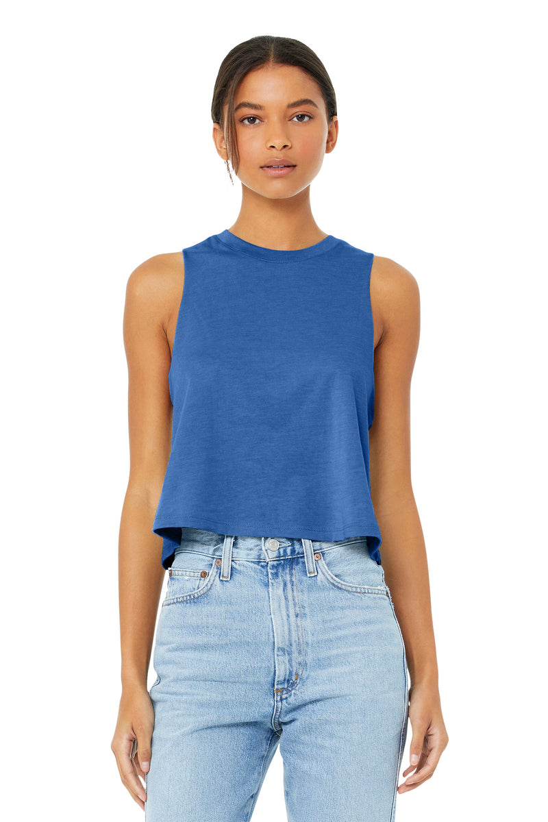 BELLA+CANVAS  Women's Racerback Cropped Tank - Heather True Royal