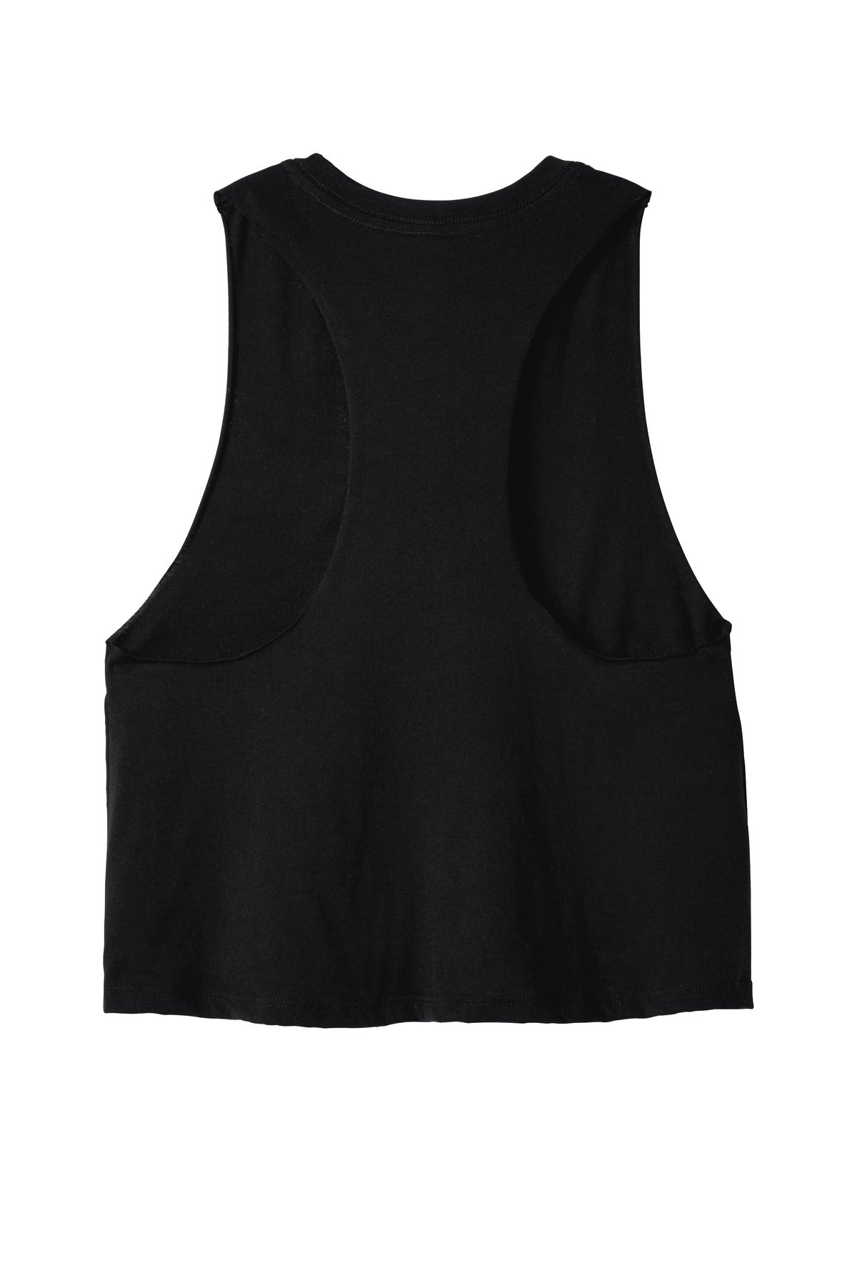 BELLA+CANVAS  Women's Racerback Cropped Tank - Solid Black Blend