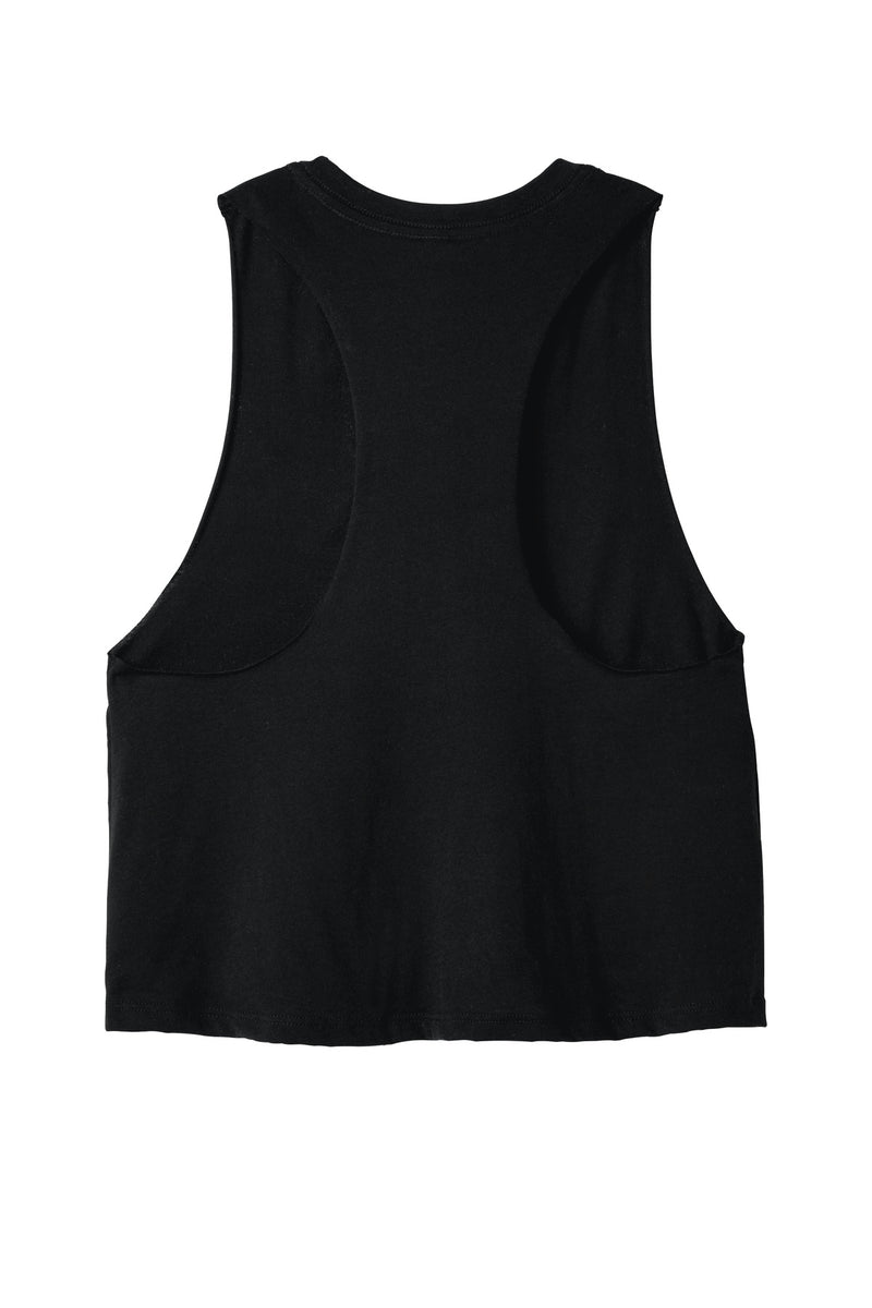 BELLA+CANVAS  Women's Racerback Cropped Tank - Solid Black Blend