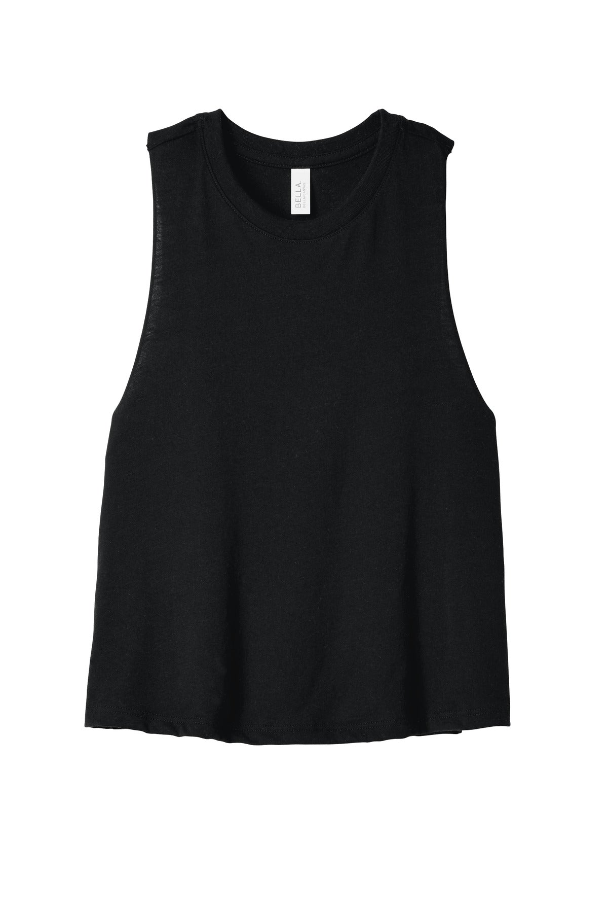 BELLA+CANVAS  Women's Racerback Cropped Tank - Solid Black Blend