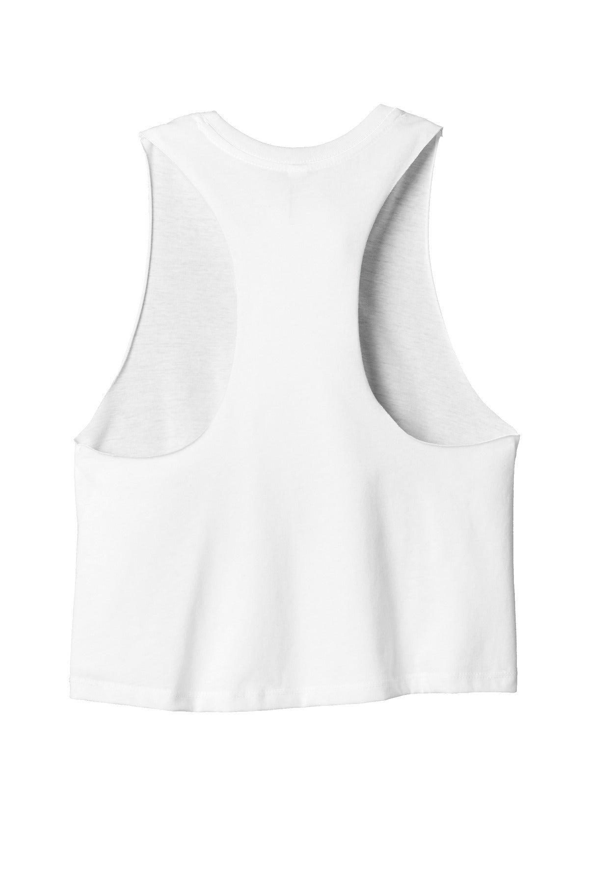 BELLA+CANVAS  Women's Racerback Cropped Tank - Solid White Blend