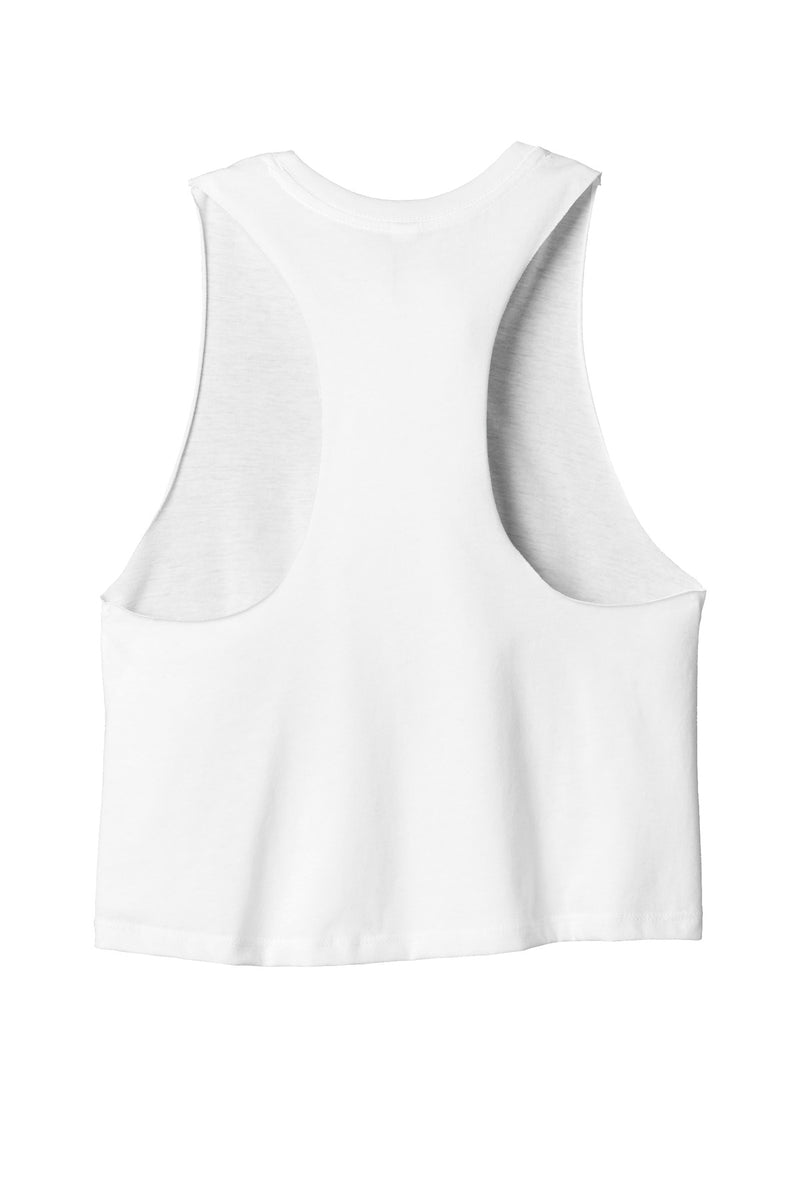 BELLA+CANVAS  Women's Racerback Cropped Tank - Solid White Blend