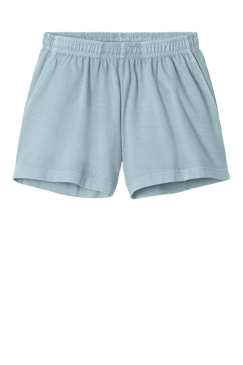 BELLA+CANVAS Women's Heavyweight Garment-Dyed Short - Light Washed Denim