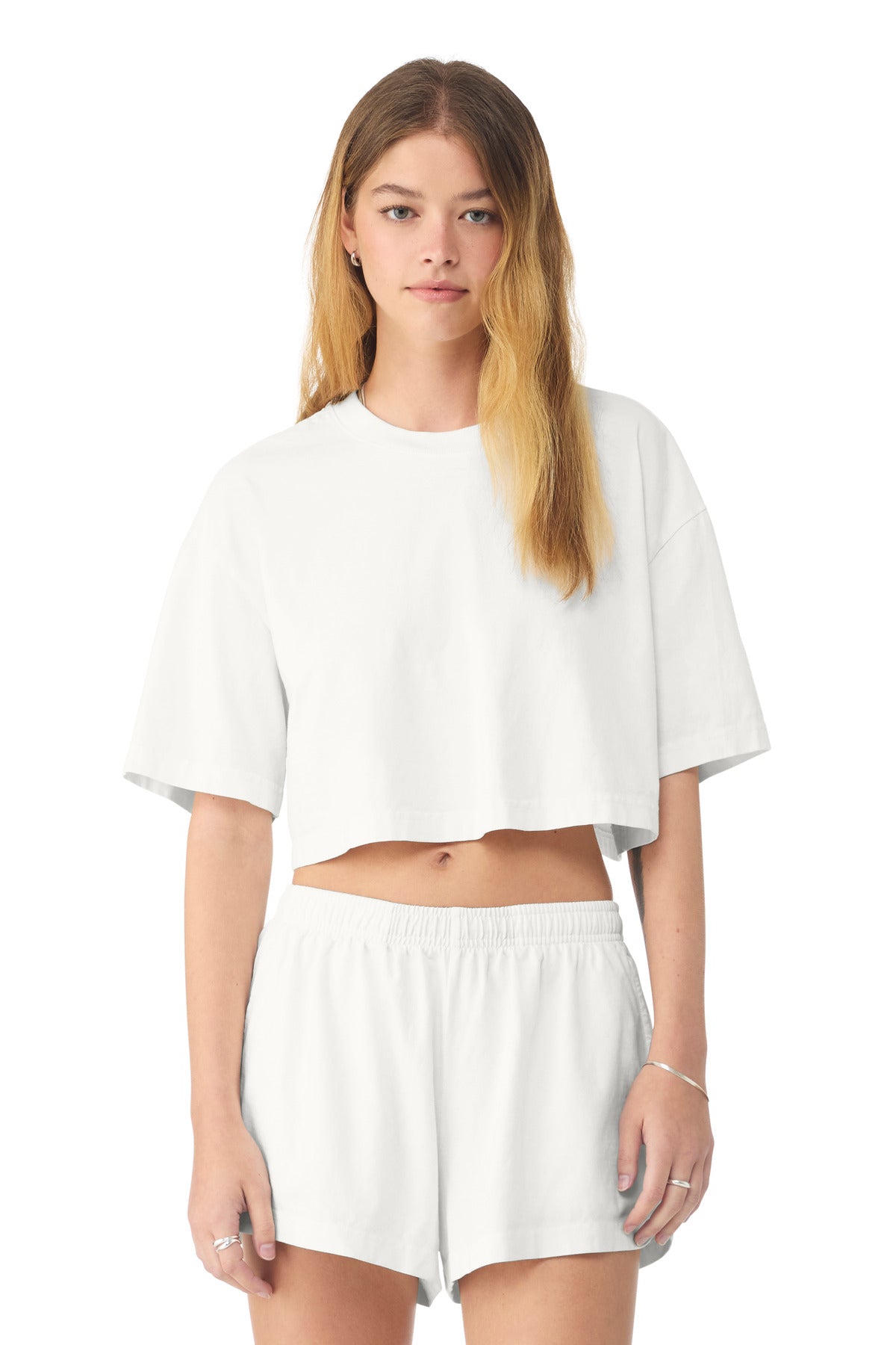 BELLA+CANVAS Women's Heavyweight Garment-Dyed Cropped Tee - Vintage White