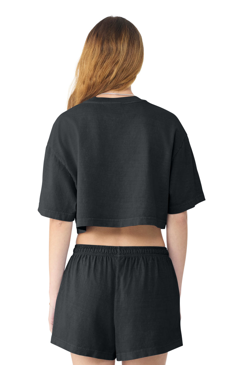 BELLA+CANVAS Women's Heavyweight Garment-Dyed Cropped Tee - Washed Black