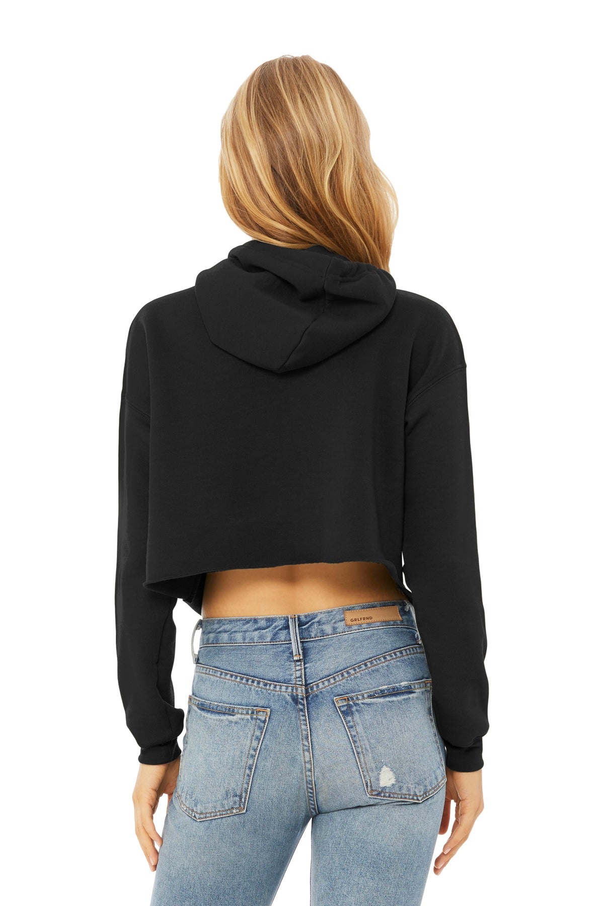 BELLA+CANVAS  Women's Sponge Fleece Cropped Fleece Hoodie - Black