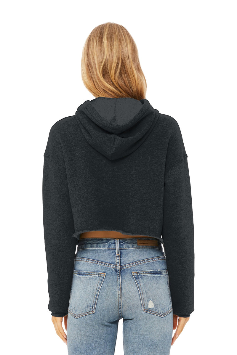 BELLA+CANVAS  Women's Sponge Fleece Cropped Fleece Hoodie - Dark Grey Heather