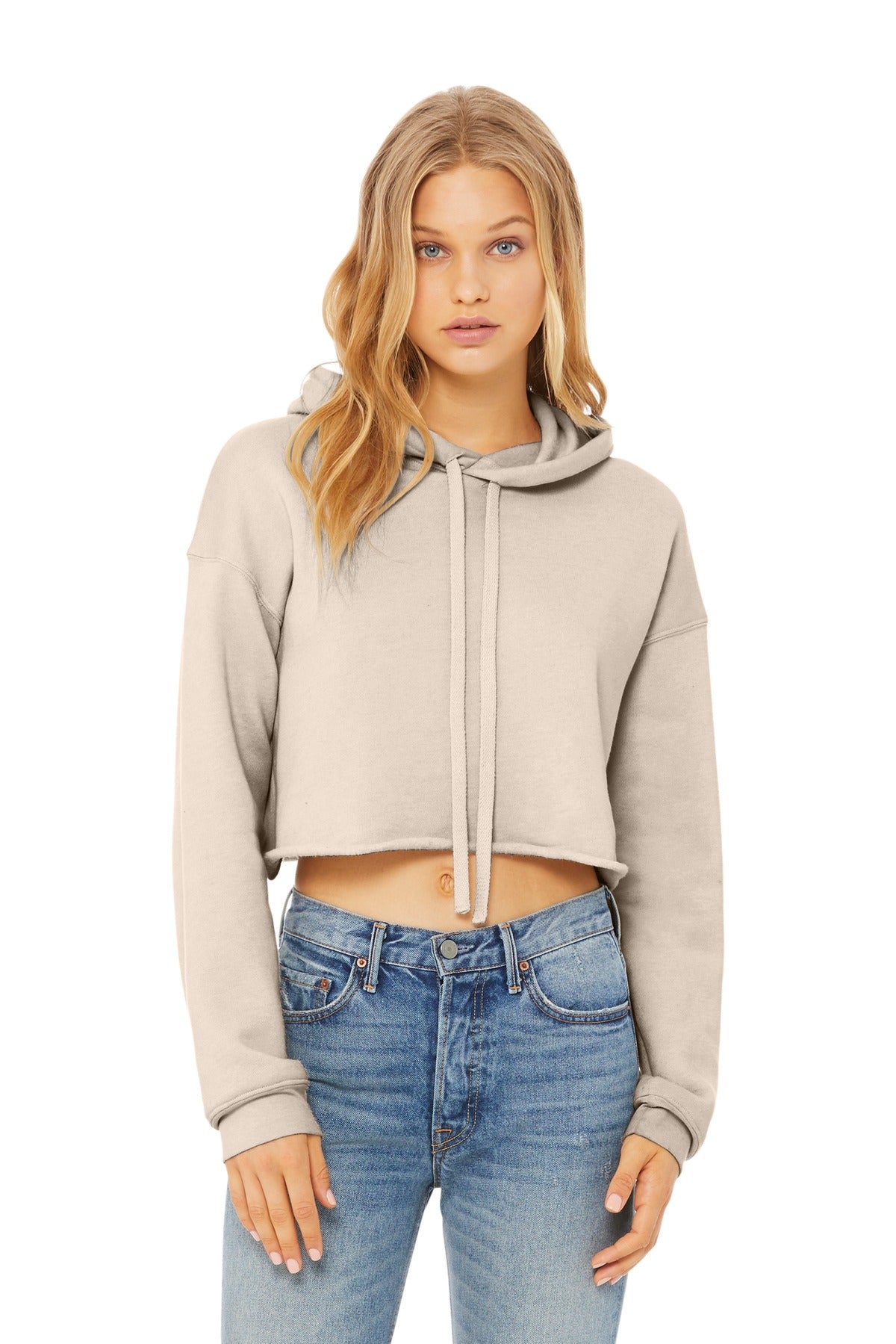 BELLA+CANVAS  Women's Sponge Fleece Cropped Fleece Hoodie - Heather Dust