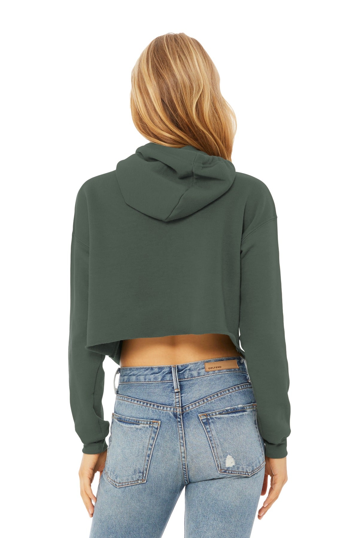 BELLA+CANVAS  Women's Sponge Fleece Cropped Fleece Hoodie - Military Green
