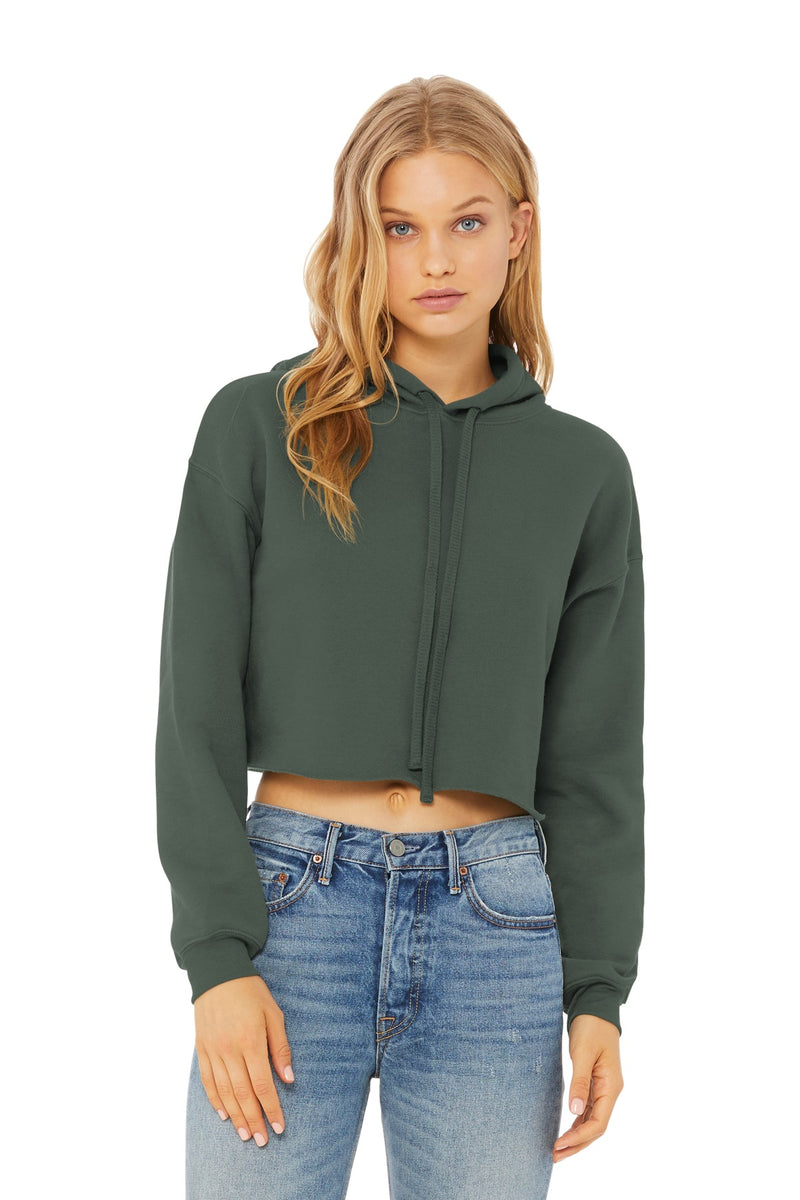 BELLA+CANVAS  Women's Sponge Fleece Cropped Fleece Hoodie - Military Green
