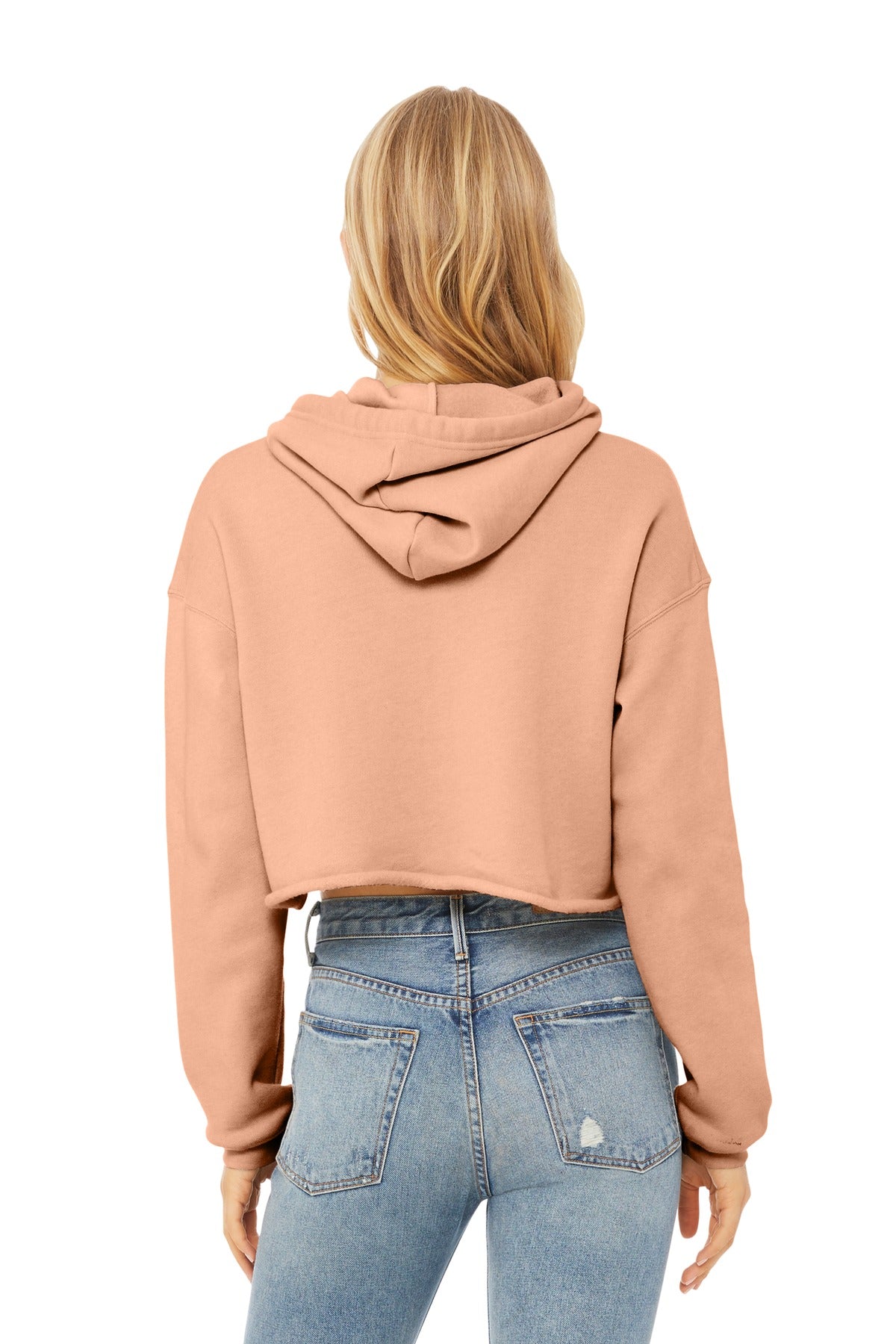 BELLA+CANVAS  Women's Sponge Fleece Cropped Fleece Hoodie - Peach