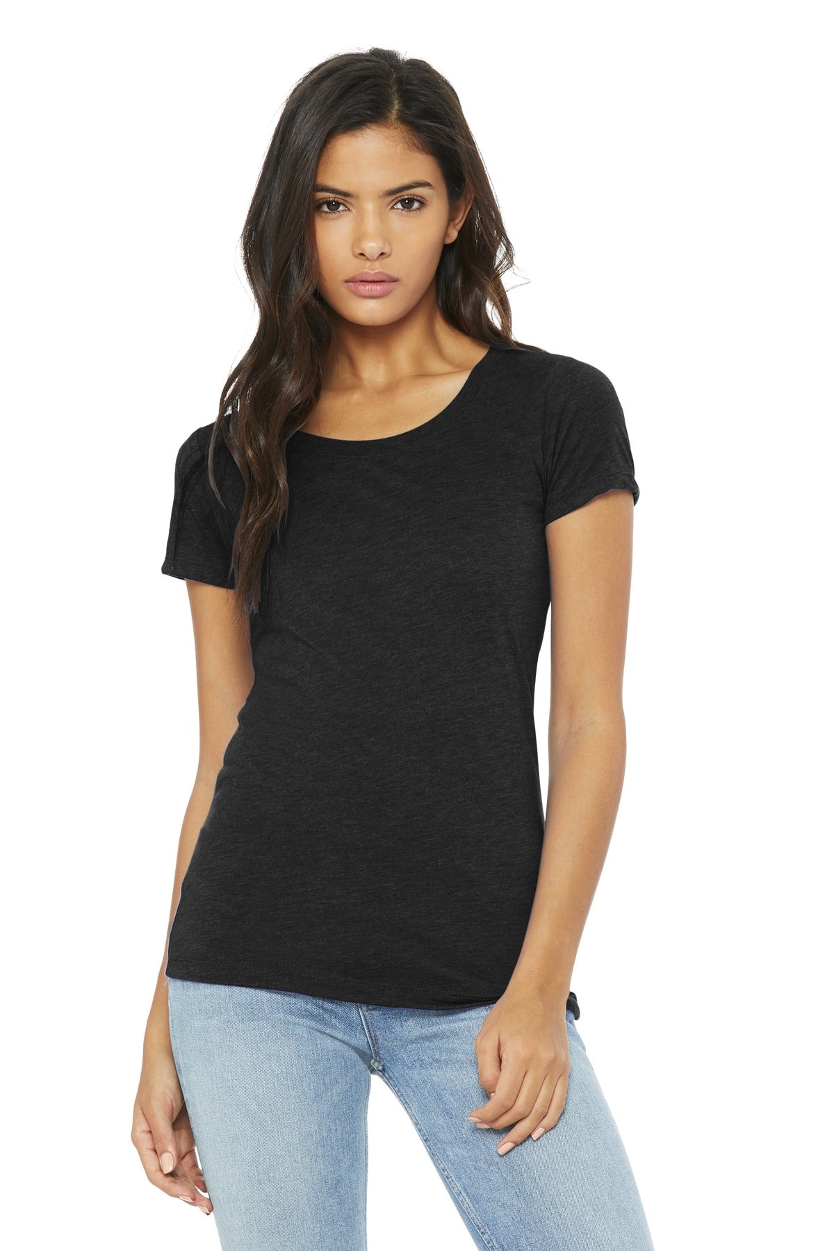 BELLA+CANVAS  Women's Triblend Short Sleeve Tee - Black Heather Triblend