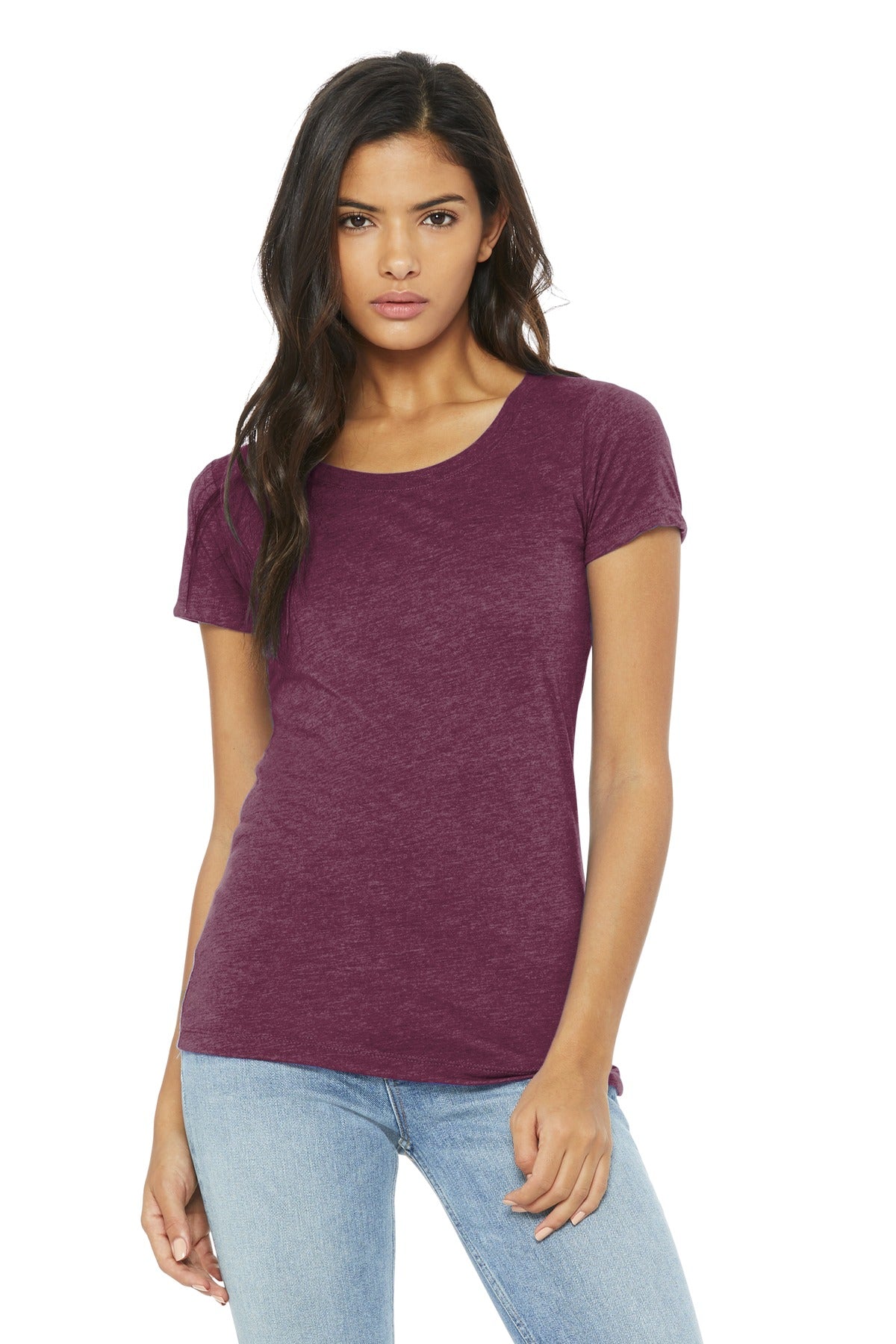 BELLA+CANVAS  Women's Triblend Short Sleeve Tee - Maroon Triblend