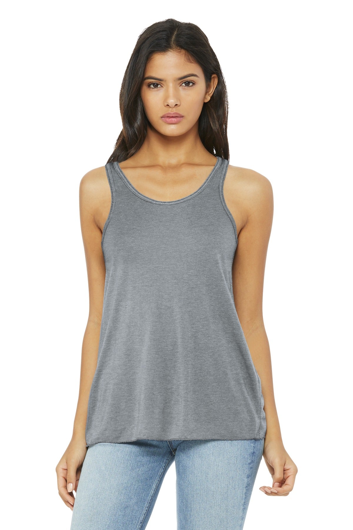 BELLA+CANVAS  Women's Flowy Racerback Tank - Athletic Heather