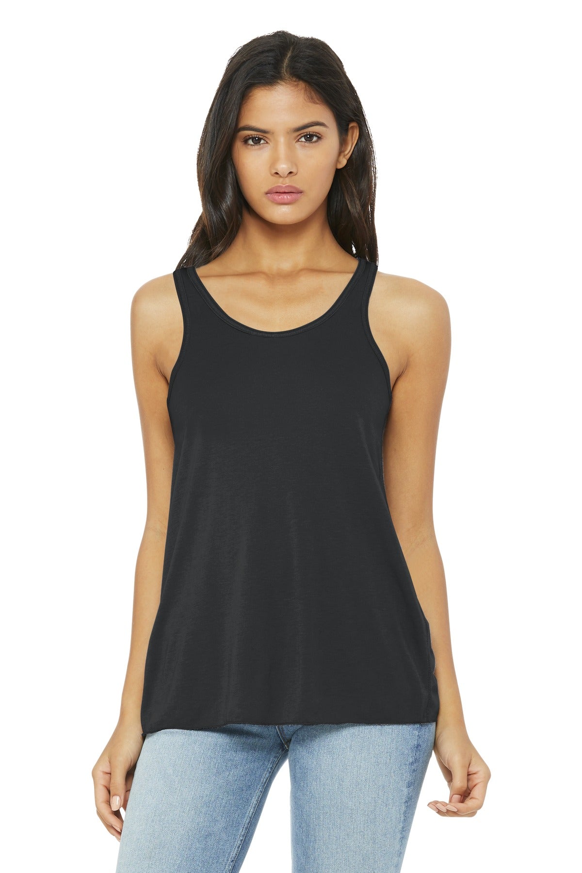 BELLA+CANVAS  Women's Flowy Racerback Tank - Dark Grey