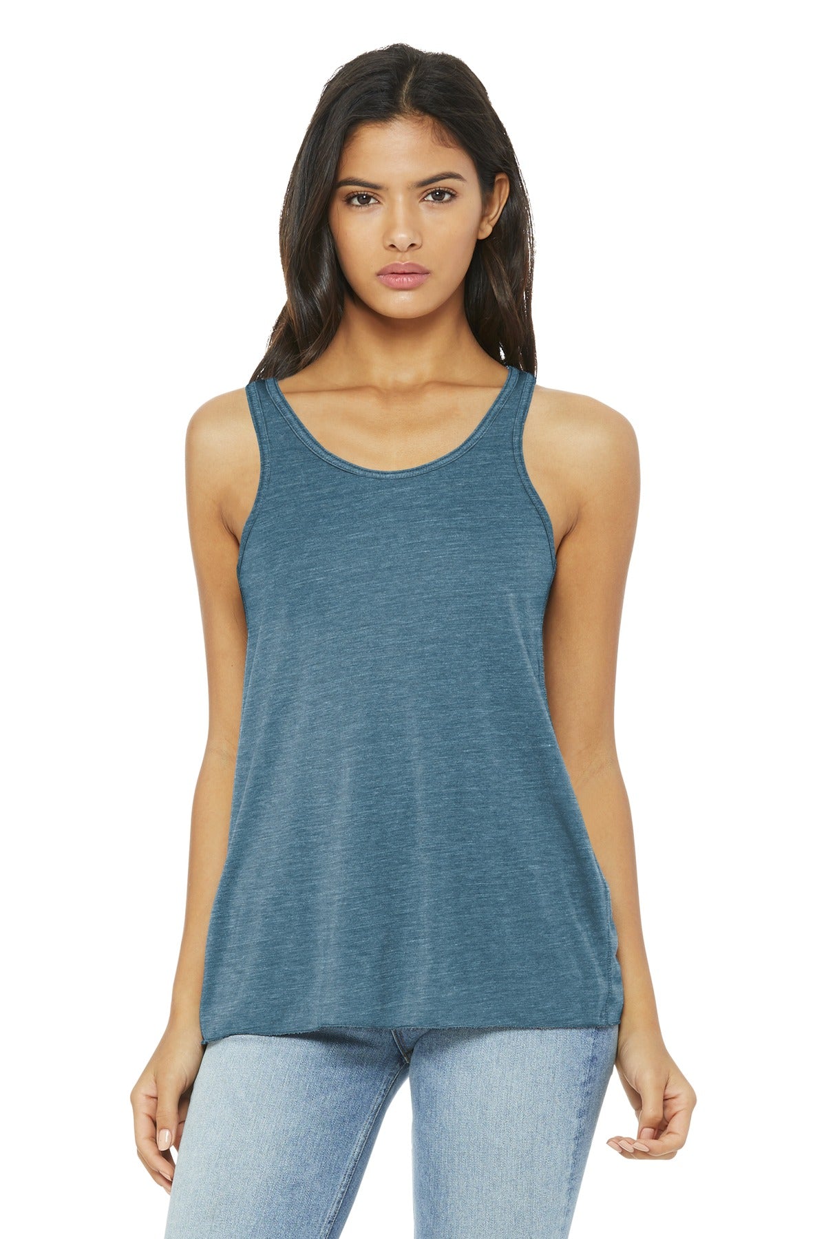 BELLA+CANVAS  Women's Flowy Racerback Tank - Denim Slub