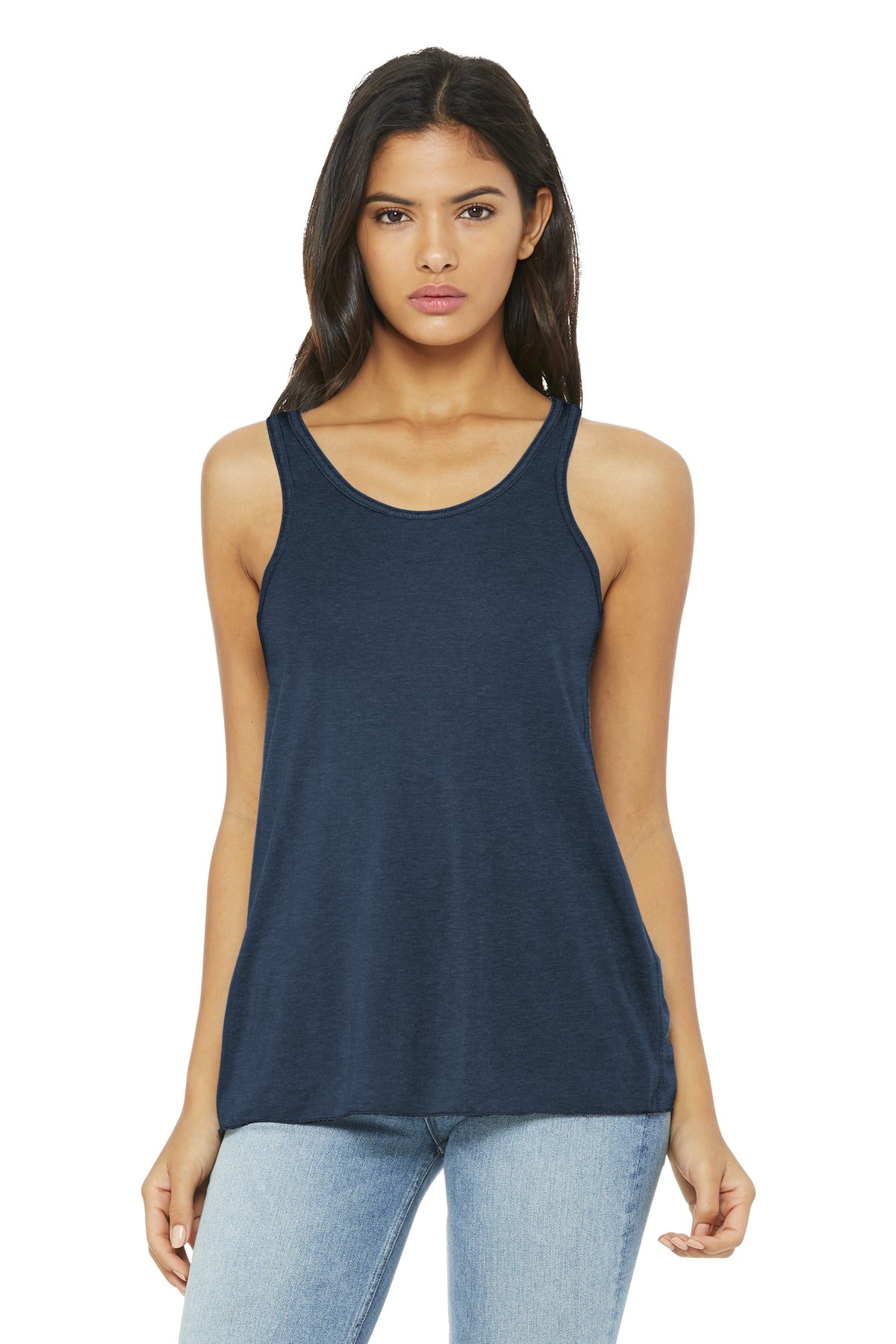BELLA+CANVAS  Women's Flowy Racerback Tank - Heather Navy