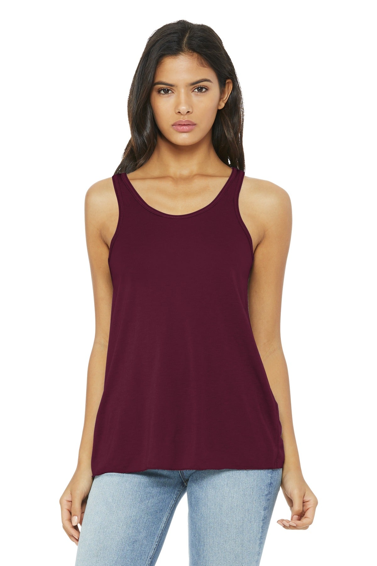 BELLA+CANVAS  Women's Flowy Racerback Tank - Maroon