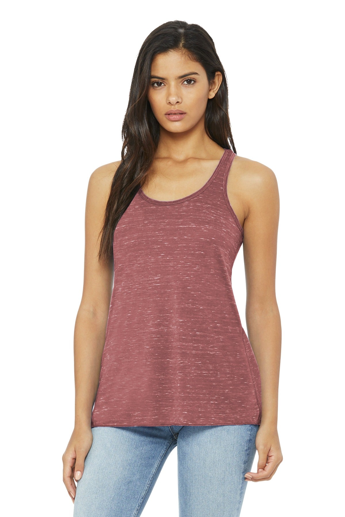 BELLA+CANVAS  Women's Flowy Racerback Tank - Mauve Marble