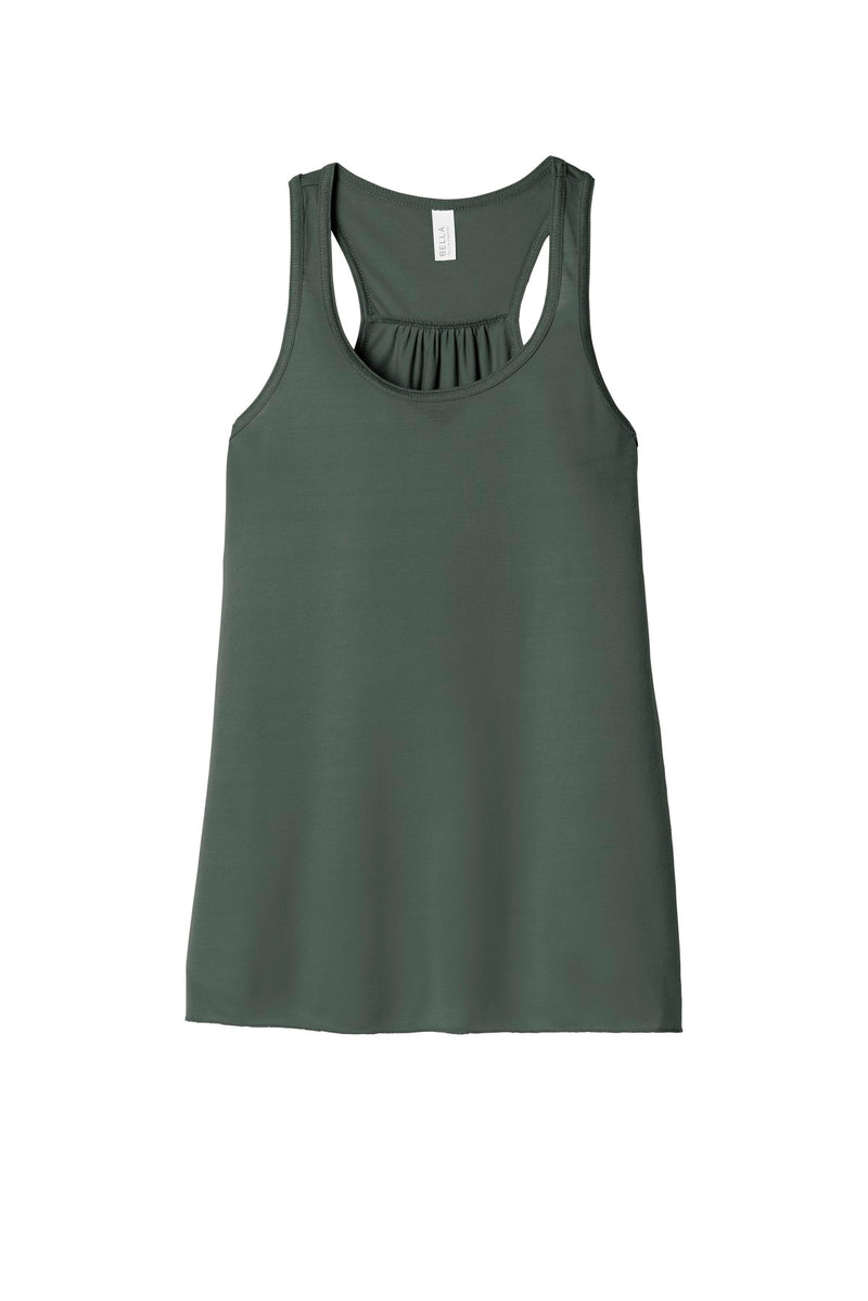 BELLA+CANVAS  Women's Flowy Racerback Tank - Military Green