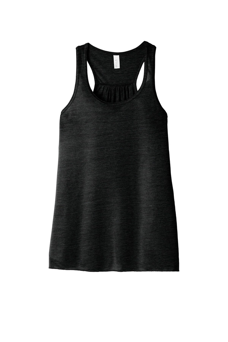 BELLA+CANVAS  Women's Flowy Racerback Tank - Solid Black Slub