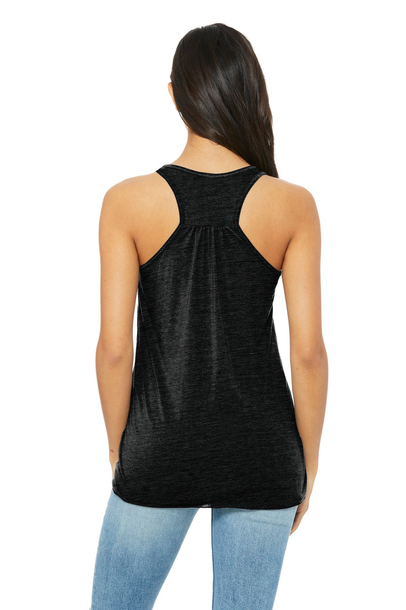 BELLA+CANVAS  Women's Flowy Racerback Tank - Solid Black Slub