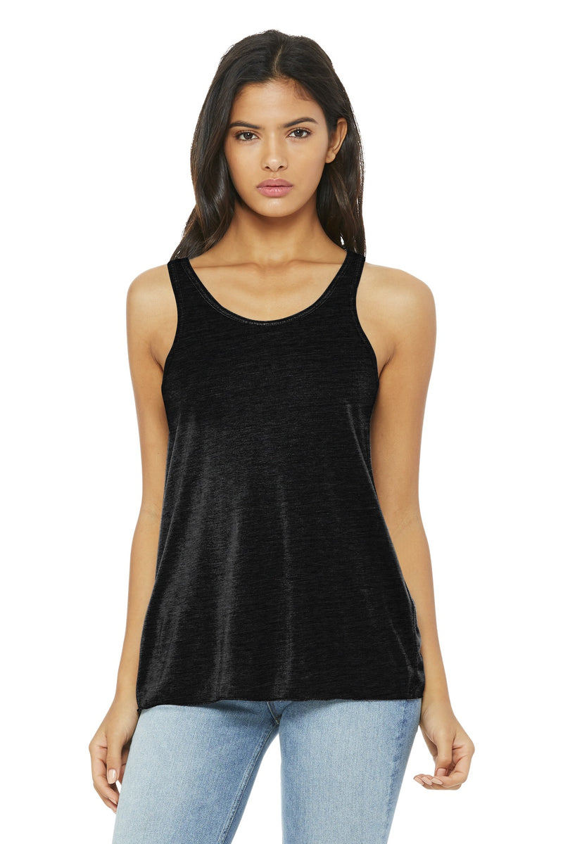 BELLA+CANVAS  Women's Flowy Racerback Tank - Solid Black Slub