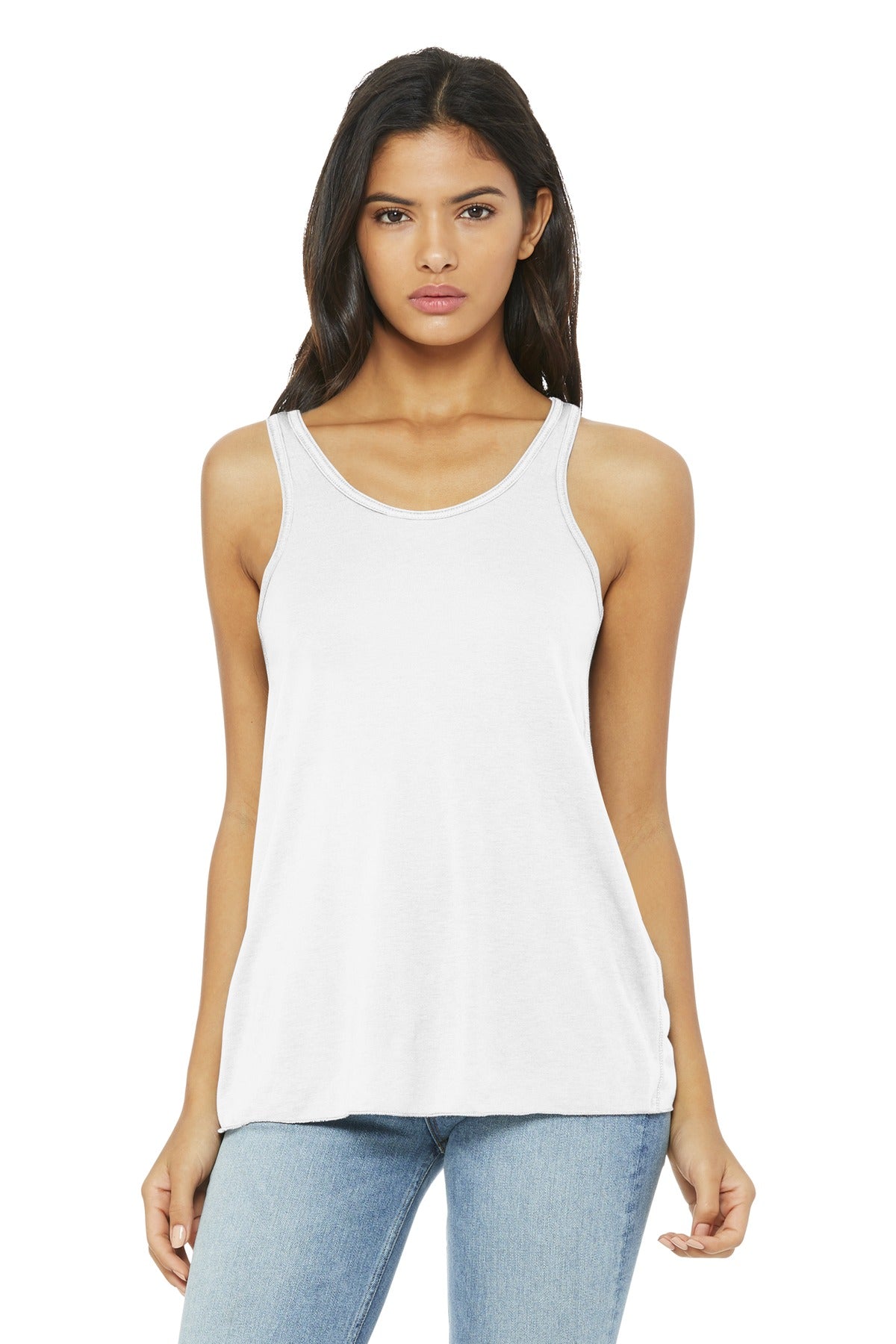 BELLA+CANVAS  Women's Flowy Racerback Tank - White