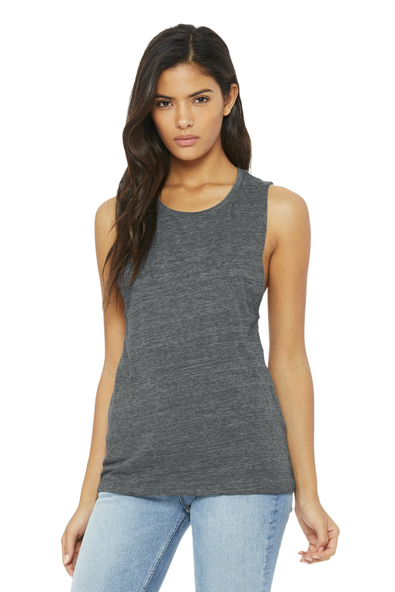 BELLA+CANVAS  Women's Flowy Scoop Muscle Tank - Asphalt Slub