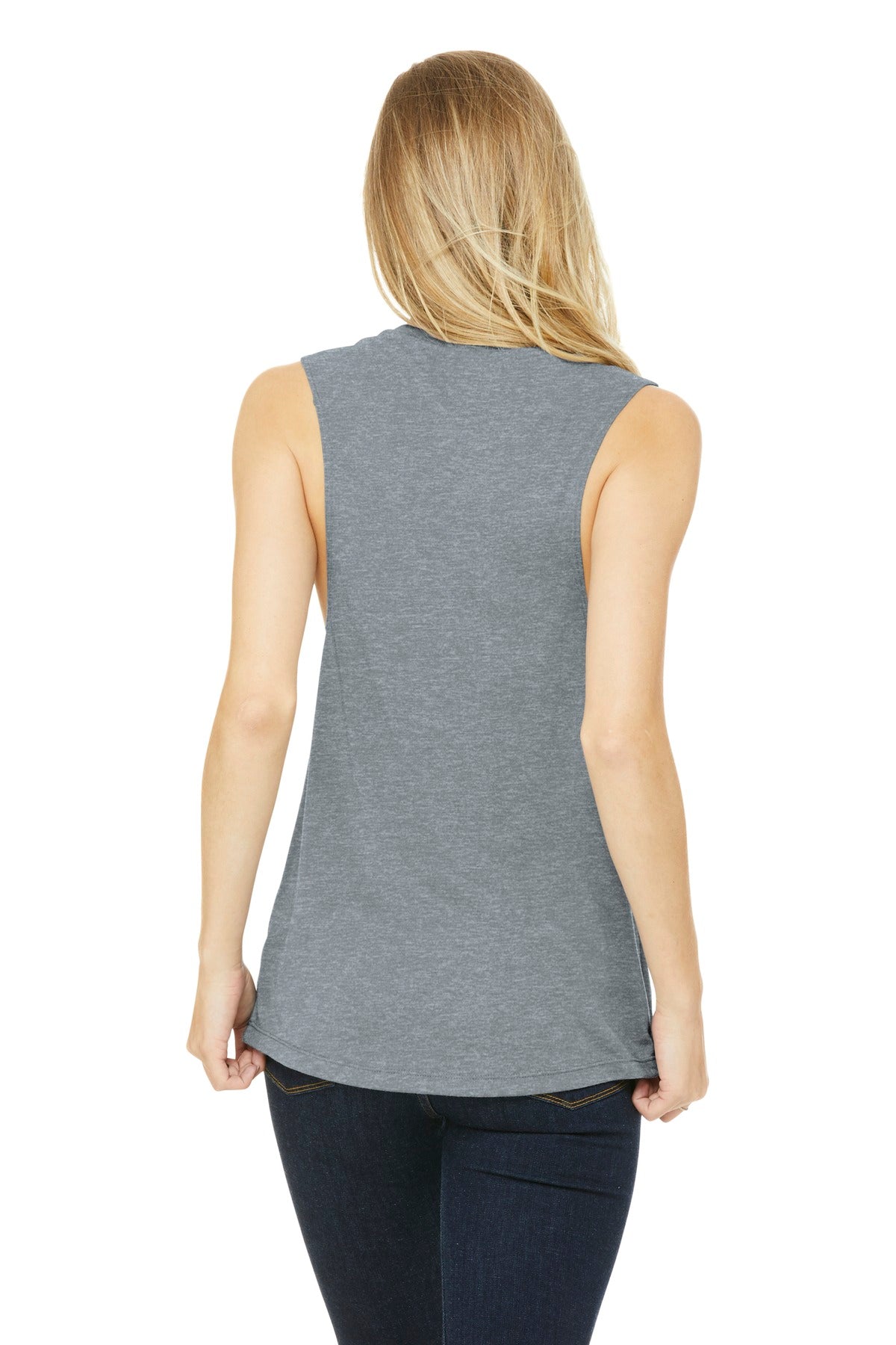 BELLA+CANVAS  Women's Flowy Scoop Muscle Tank - Athletic Heather