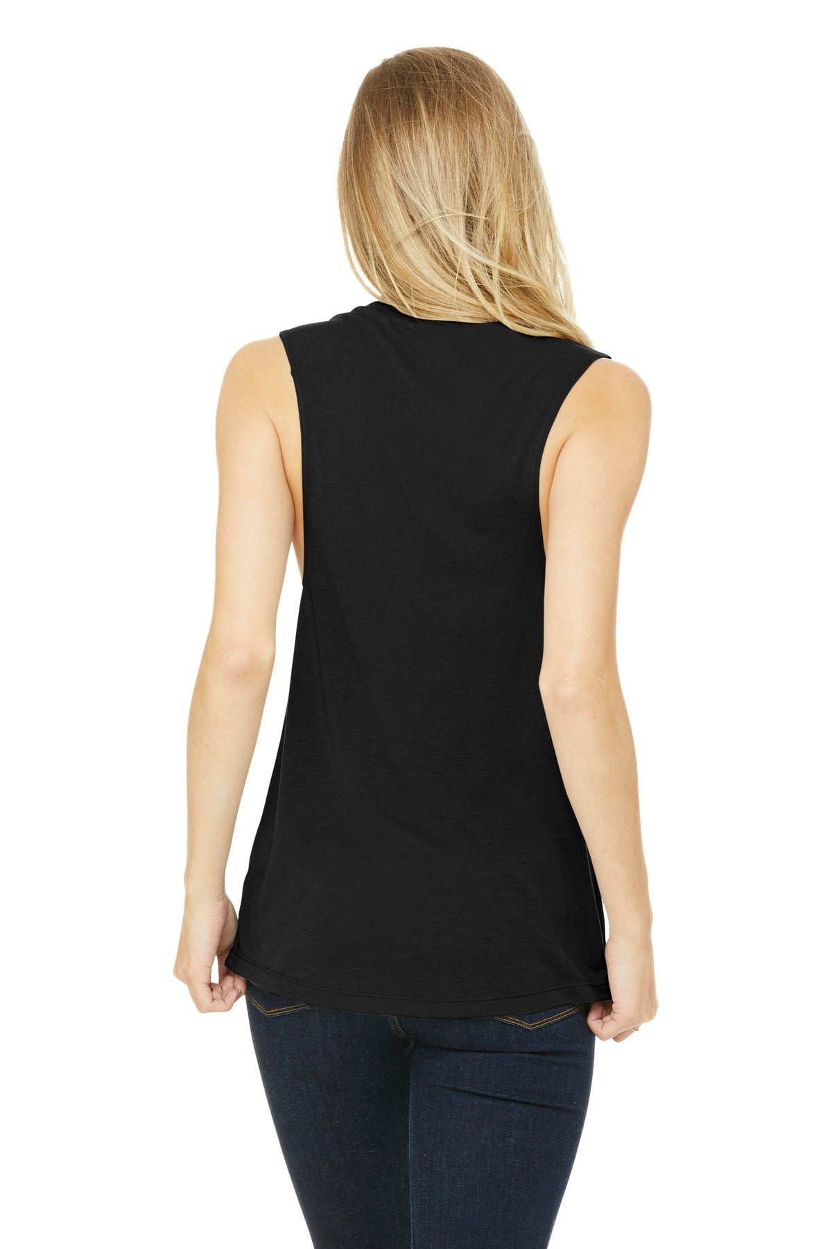 BELLA+CANVAS  Women's Flowy Scoop Muscle Tank - Black