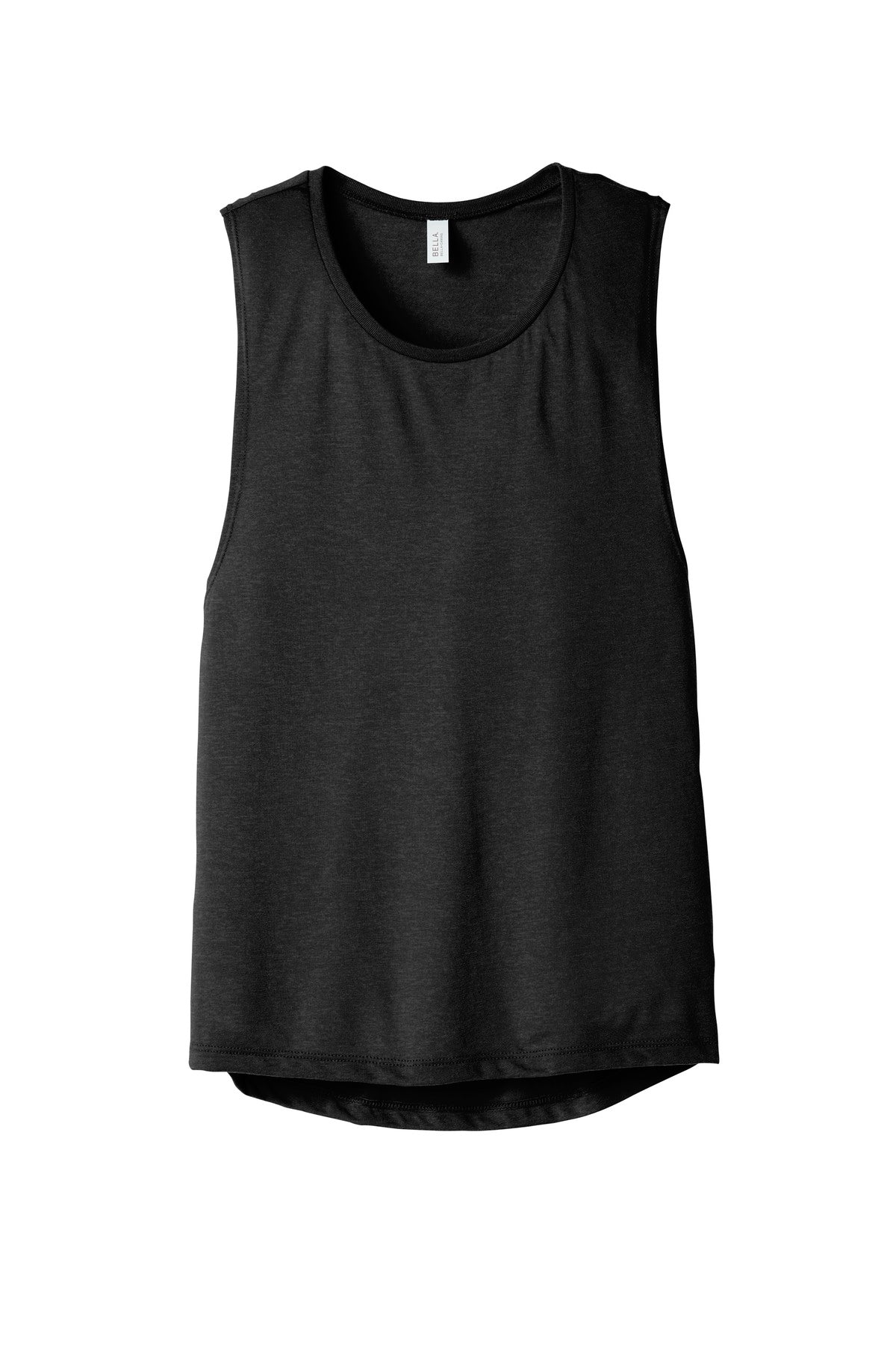 BELLA+CANVAS  Women's Flowy Scoop Muscle Tank - Black Heather