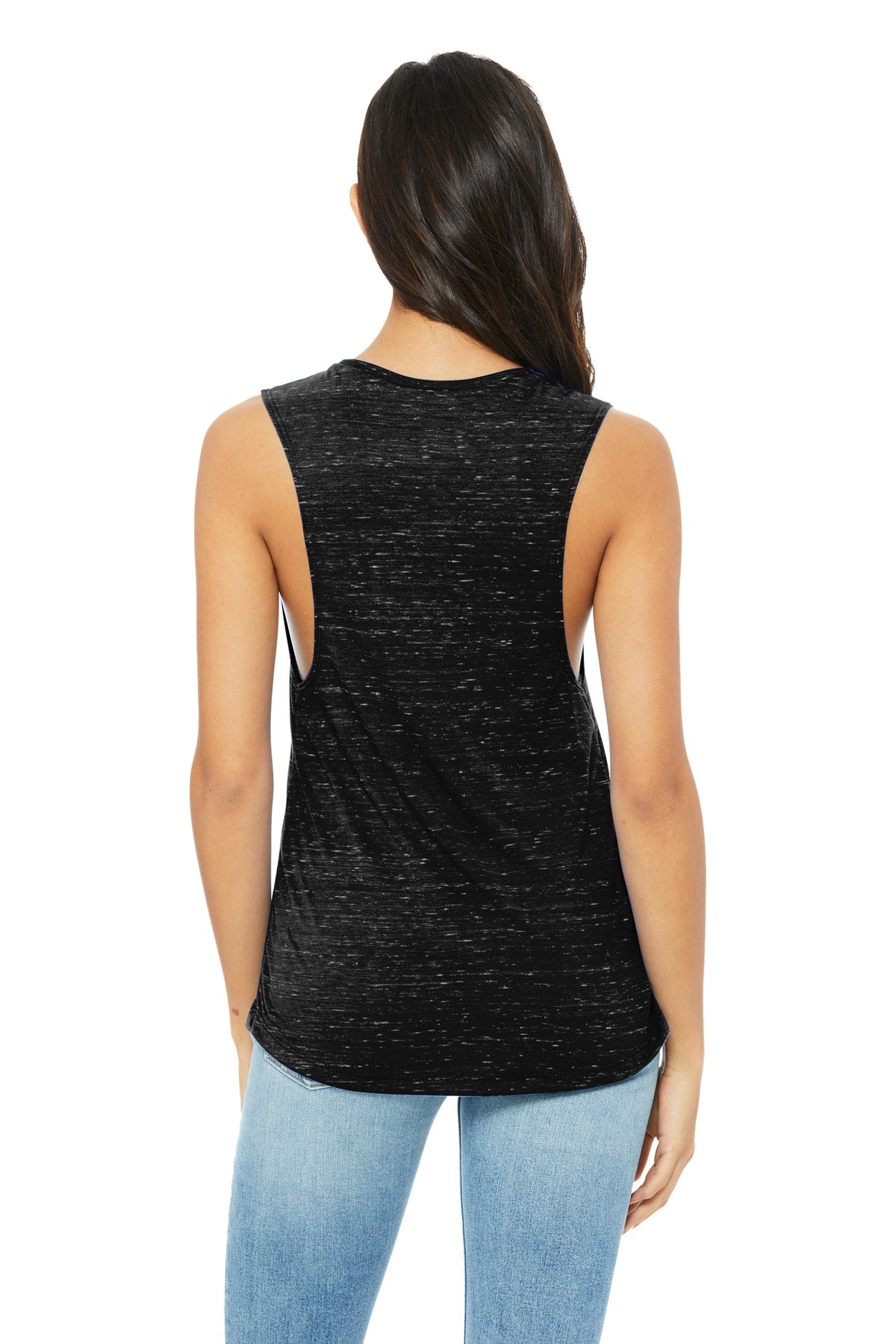 BELLA+CANVAS  Women's Flowy Scoop Muscle Tank - Black Marble