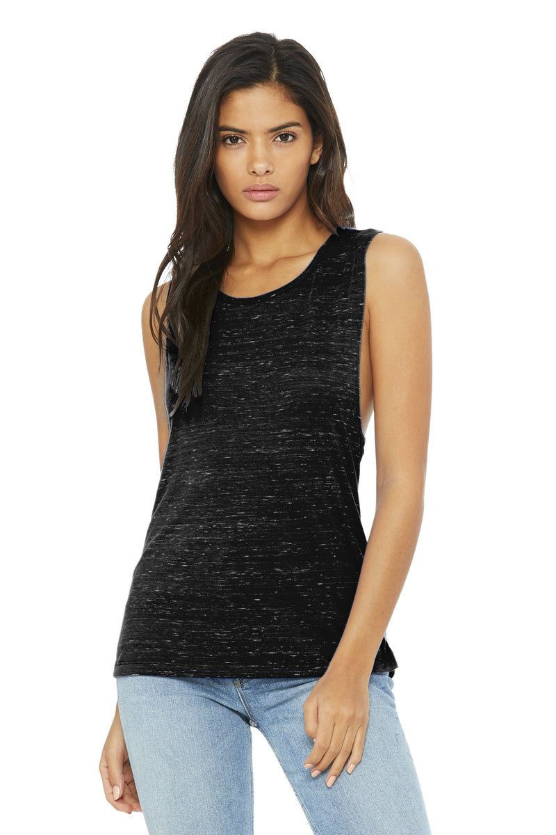 BELLA+CANVAS  Women's Flowy Scoop Muscle Tank - Black Marble