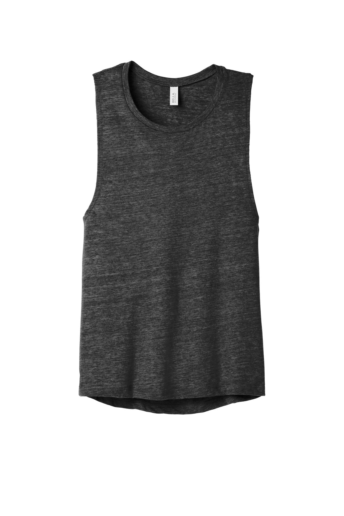 BELLA+CANVAS  Women's Flowy Scoop Muscle Tank - Charcoal Black Slub