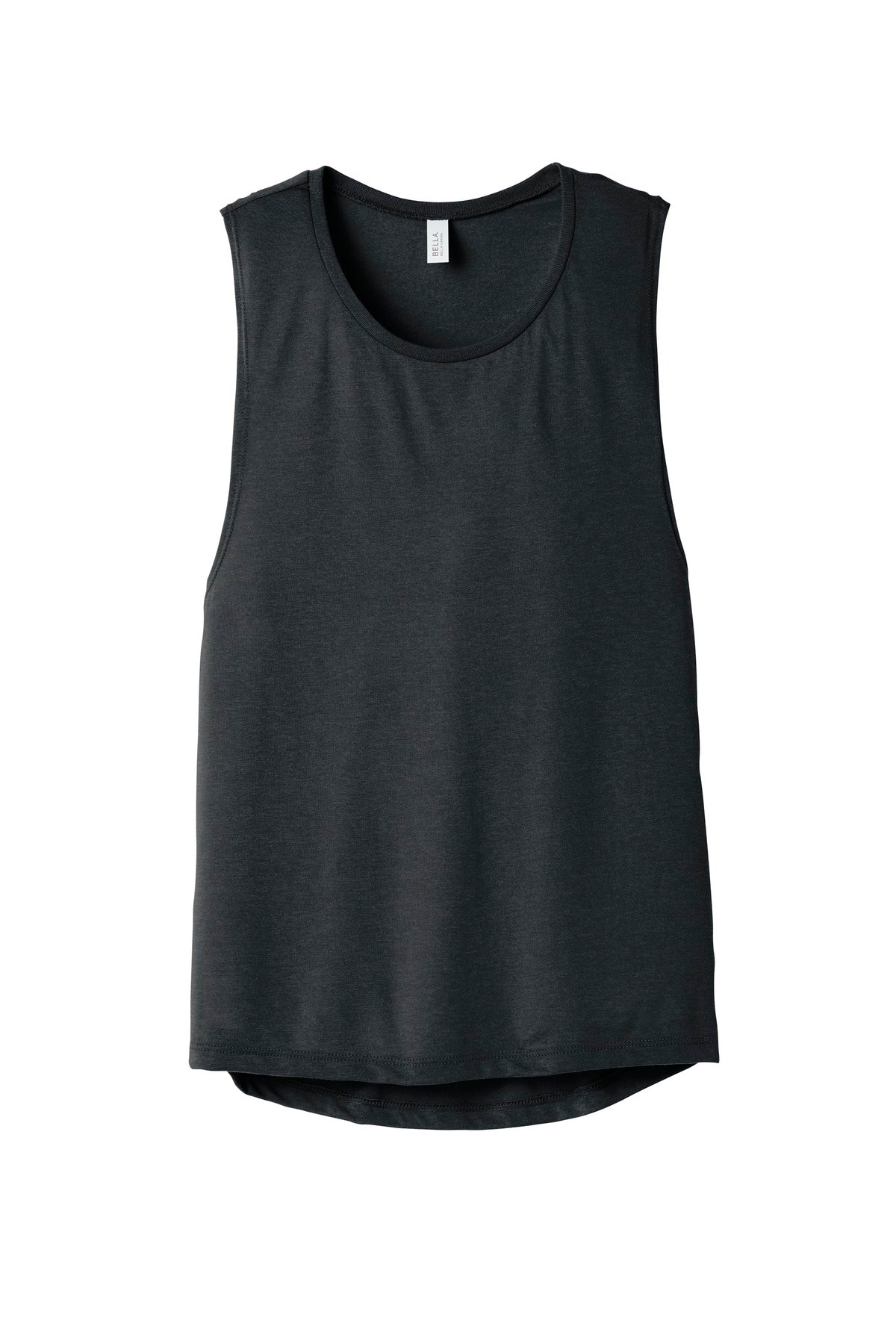 BELLA+CANVAS  Women's Flowy Scoop Muscle Tank - Dark Grey Heather