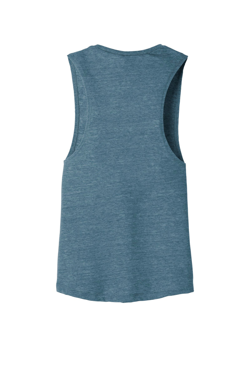BELLA+CANVAS  Women's Flowy Scoop Muscle Tank - Denim Slub